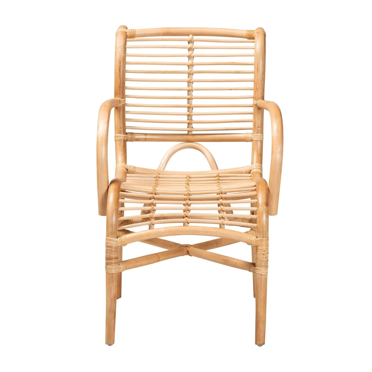 bali & pari Seminyak Modern Bohemian Natural Rattan Lounge Chair