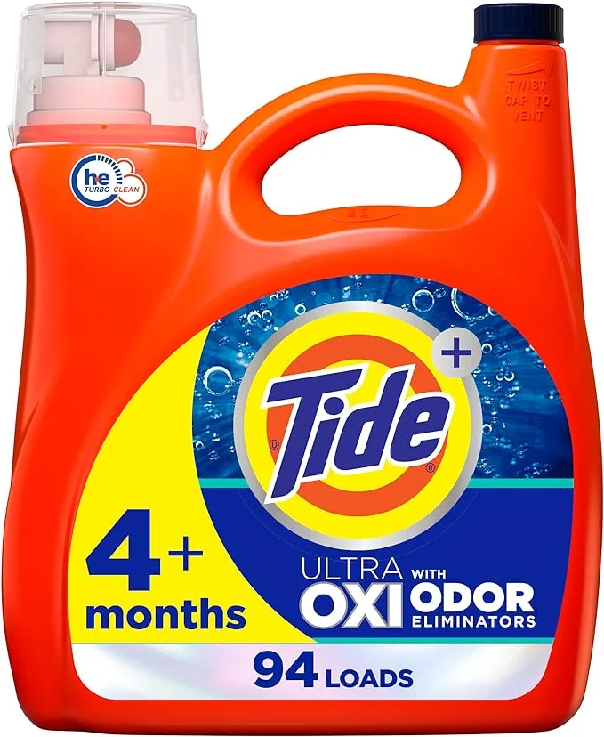 Tide Ultra OXI with Odor Eliminators Liquid Laundry Detergent For Visible and Invisible Dirt 94 Loads, 132 fl oz