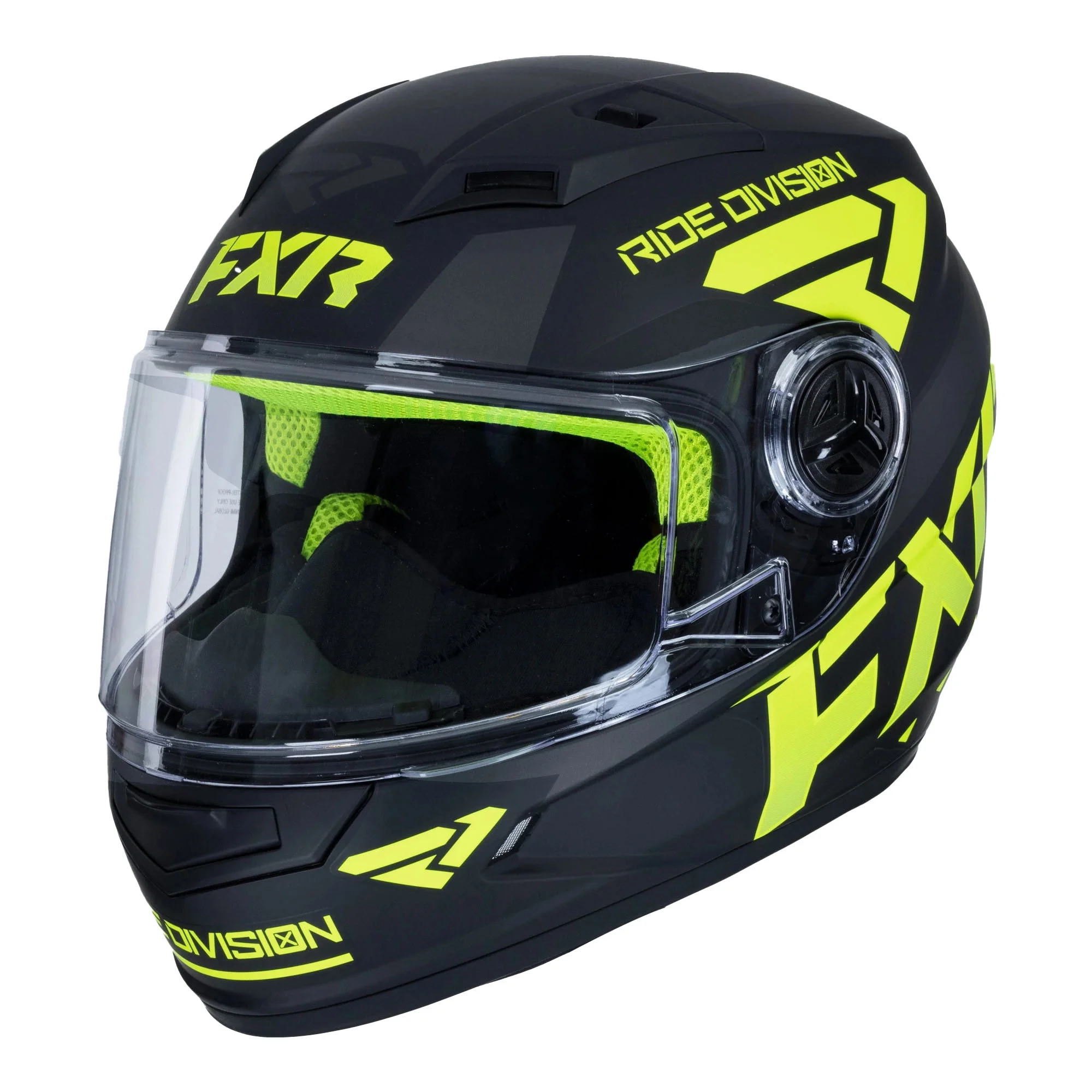 FXR Youth Nitro Core Helmet w/Dual Lens Shield Black / HiVis Large (2024)