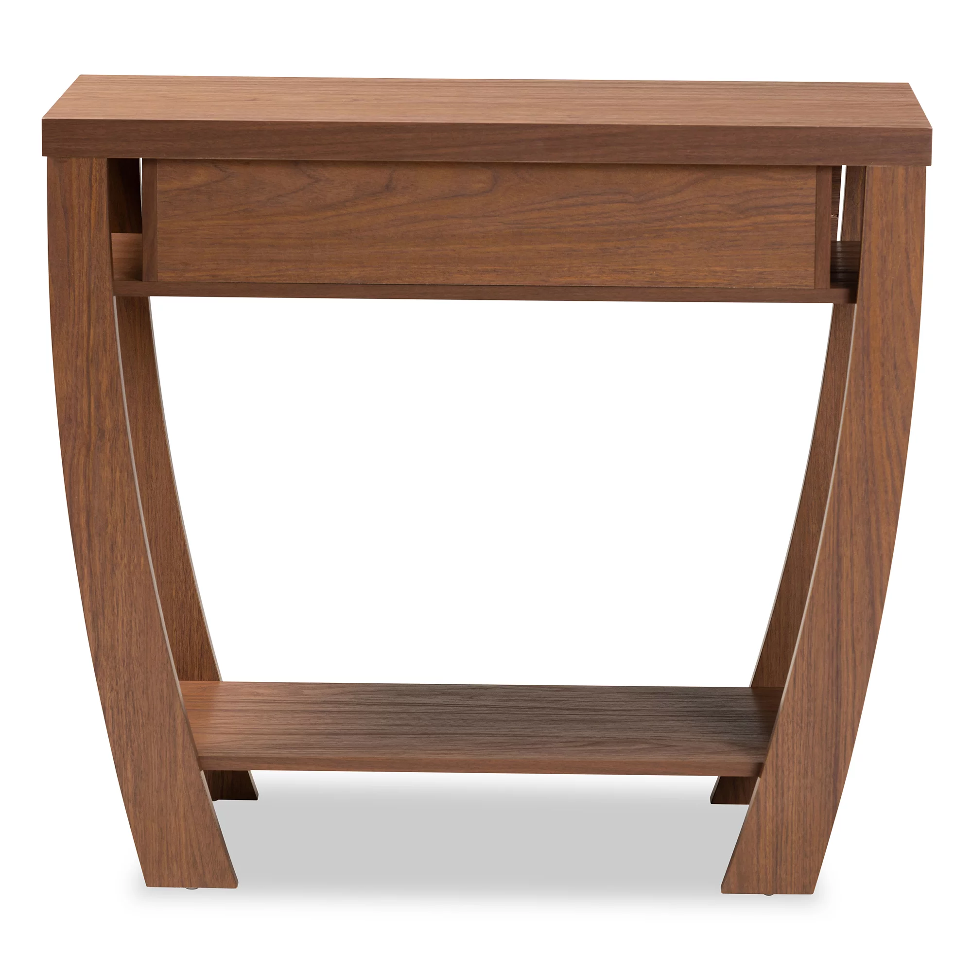 Baxton Studio Capote Modern Wood 2 Drawer Console Table, Walnut