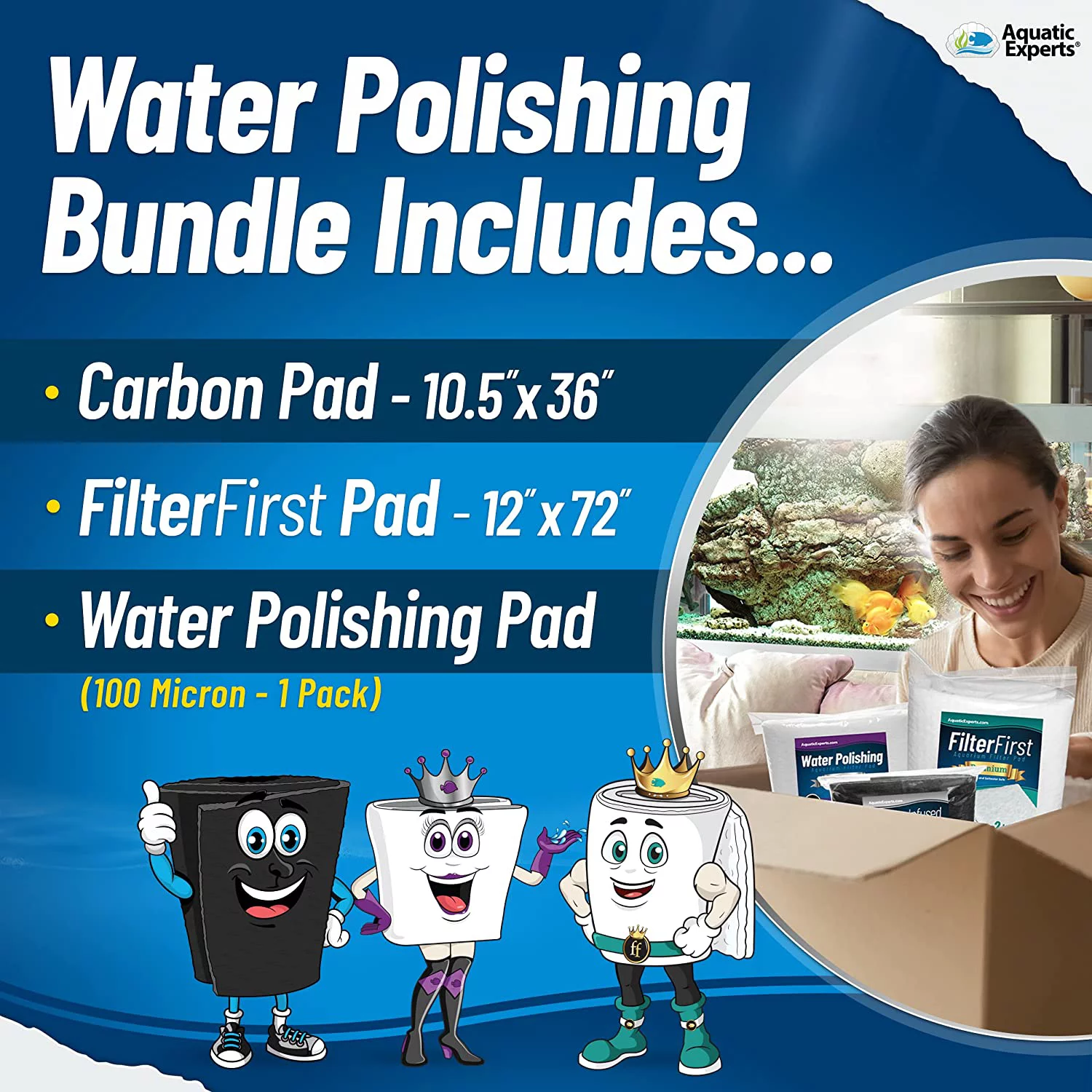 Aquatic Experts - Aquarium Filter Pad Bundle 2, 12