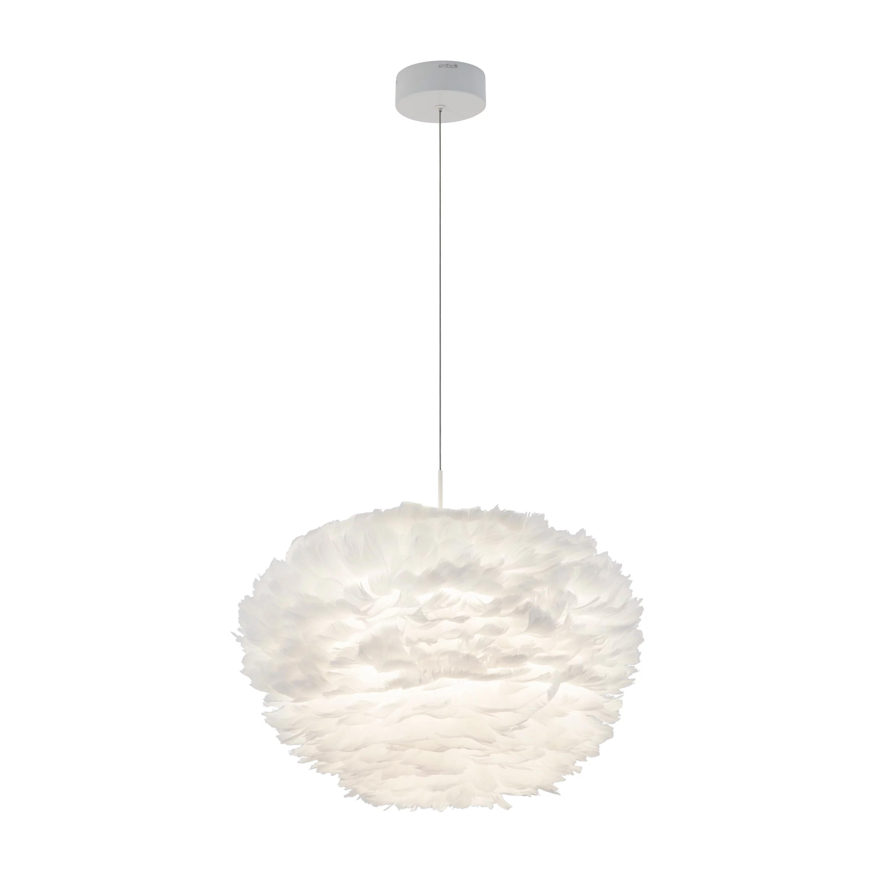Artika Plume 20 Inches Diameter Modern White LED Feather Pendant Light Fixture