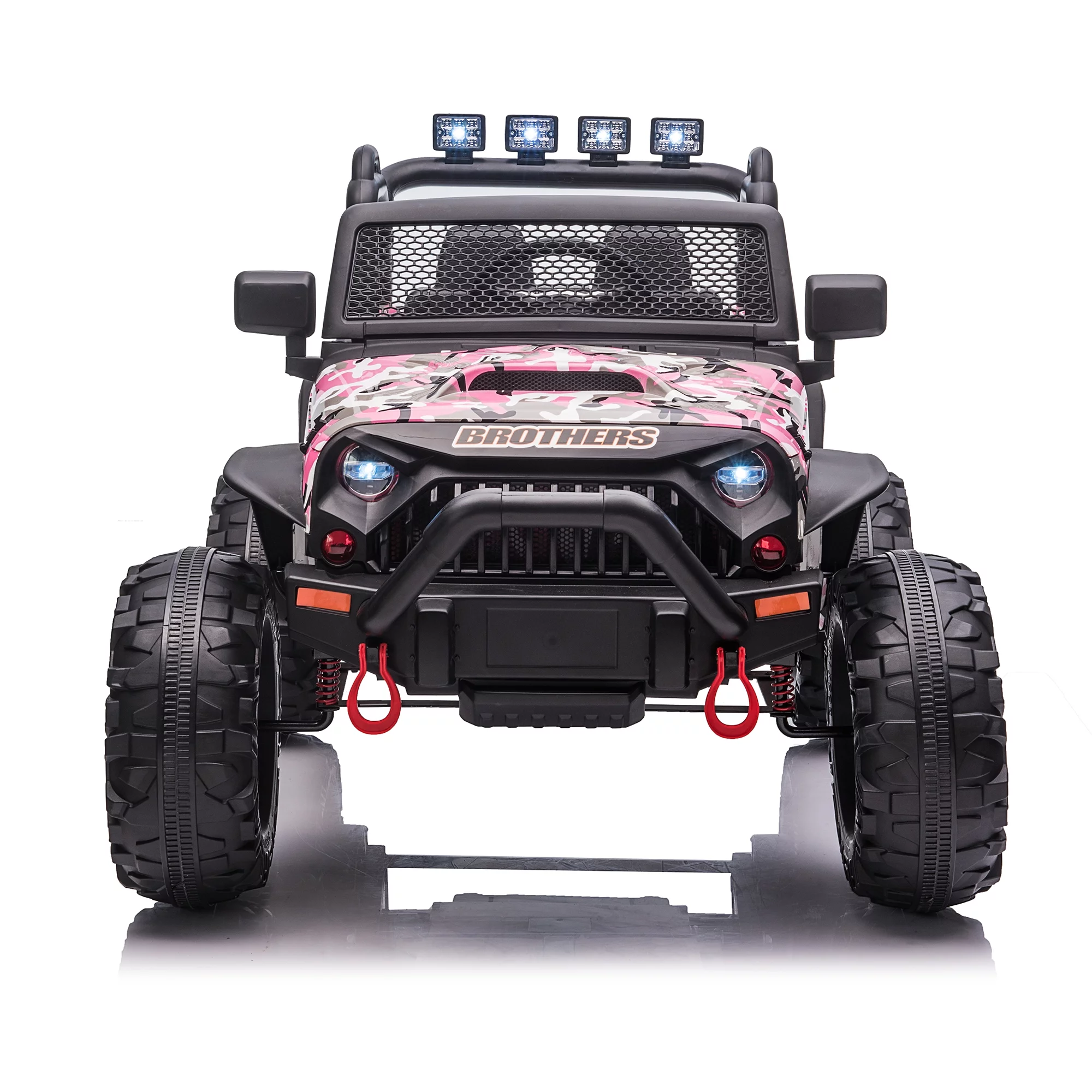 Ufurpie 24V JEEP Double Drive Children Ride-on Car With 200W*2 12V9AH*2 Battery,Parent Remote Control,Led Lights,Music Board with Bluetooth/MP3,Pink Camo