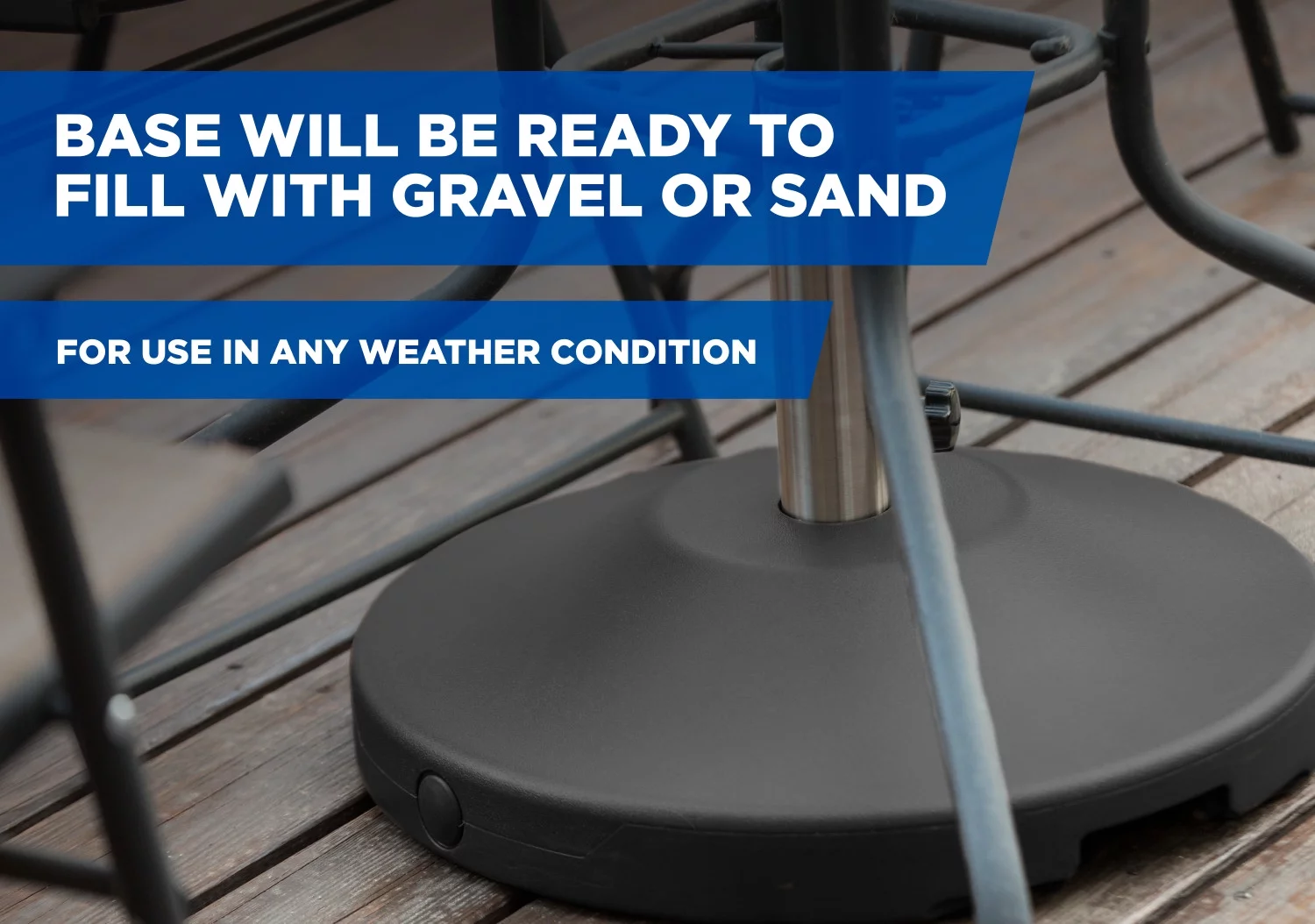 US Weight Fillable Free Standing Umbrella Base - Black
