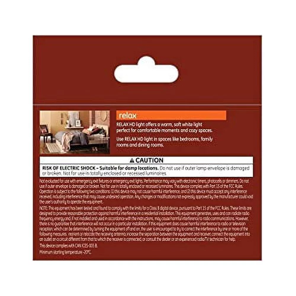 GE Relax 2-Pack 60 W Equivalent Dimmable Soft White G16.5 LED Light Fixture Light Bulbs Medium Base