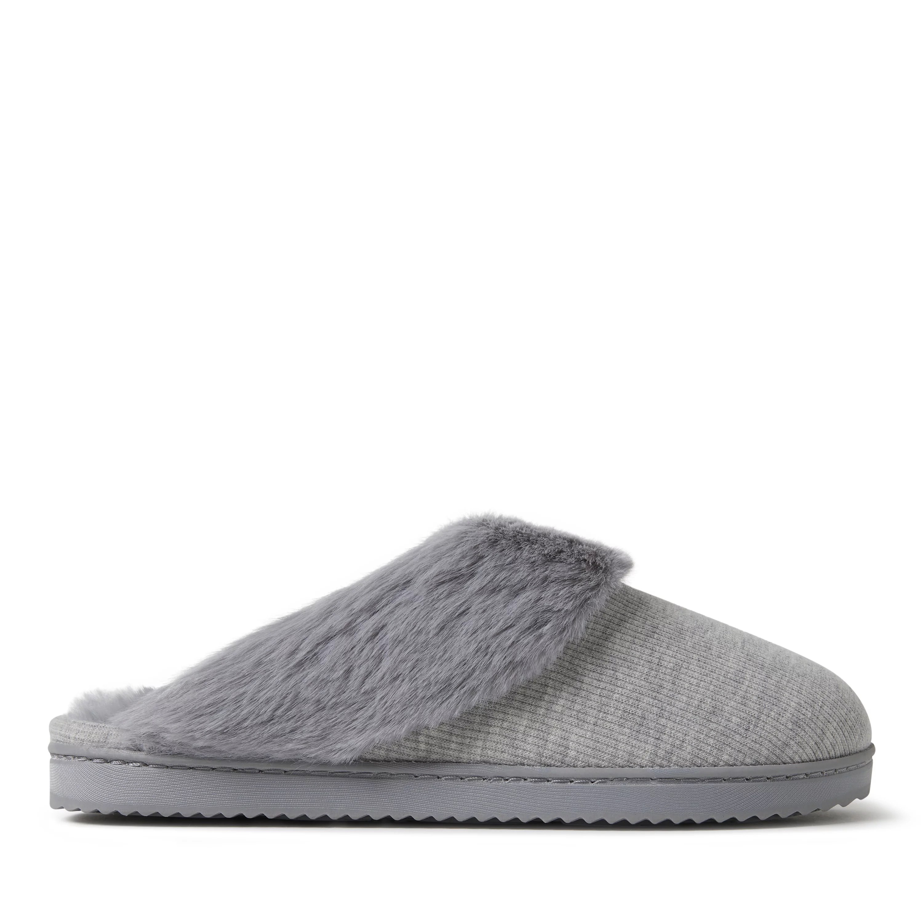 Dearfoams Women's Dahlia Rib Knit Scuff Indoor/Outdoor Slipper