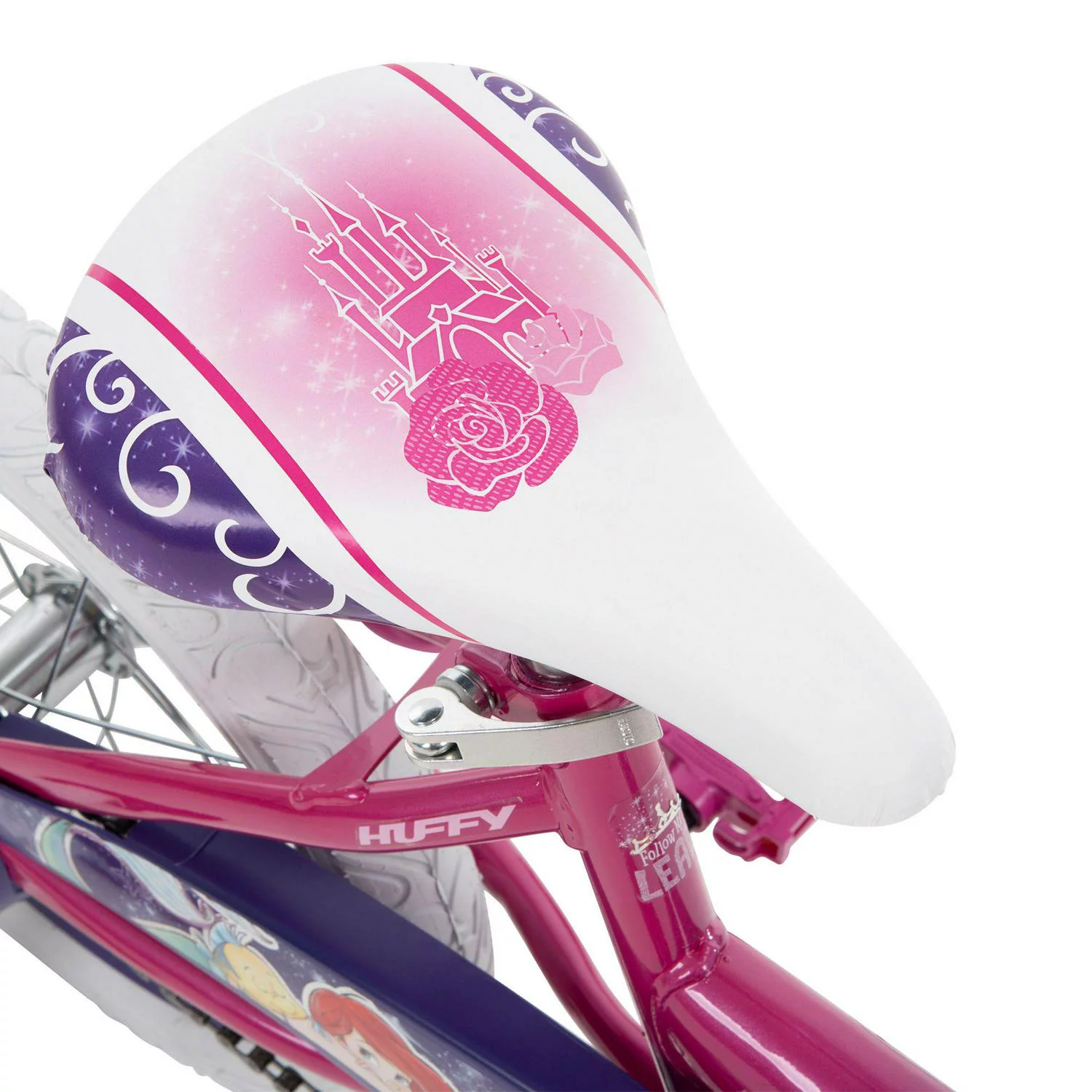 Huffy Girls' 16 in. Disney Princess Bike with Bubble-Maker, 1 Speed, Purple/Pink