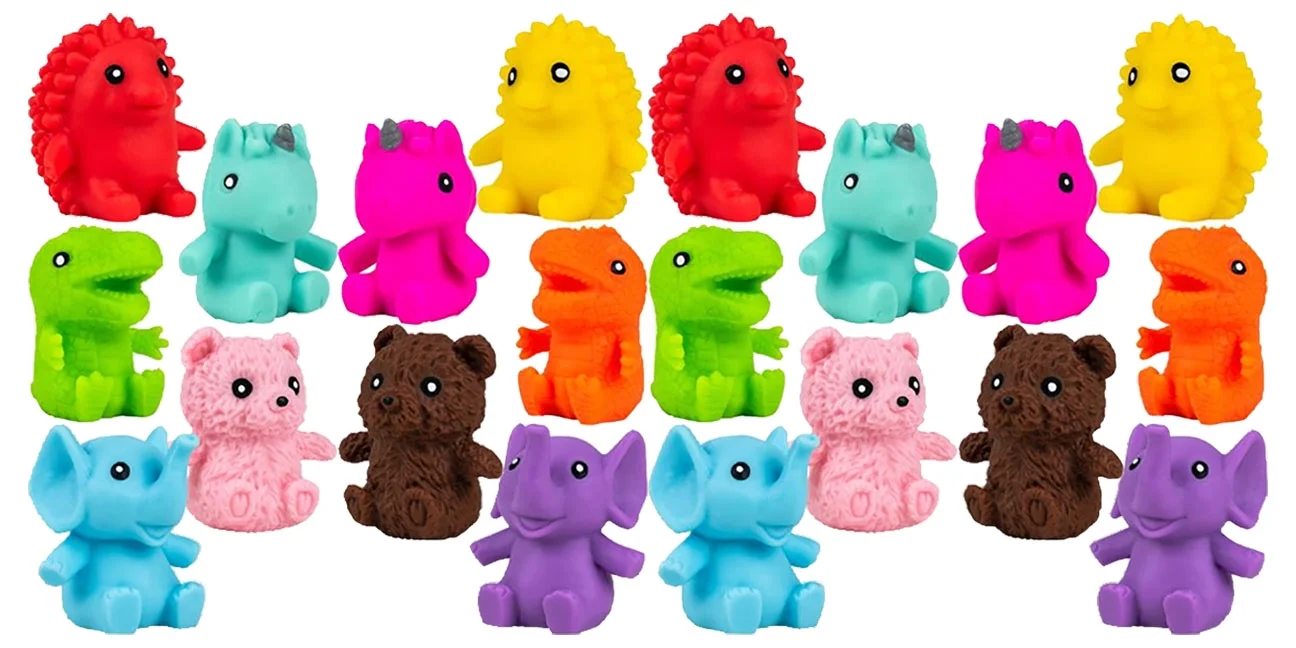 24 Small Sand Animals  - Sand Filled Squishy -  Moldable Sensory, Stress, Squeeze Fidget Toy ADHD Special Needs Soothing