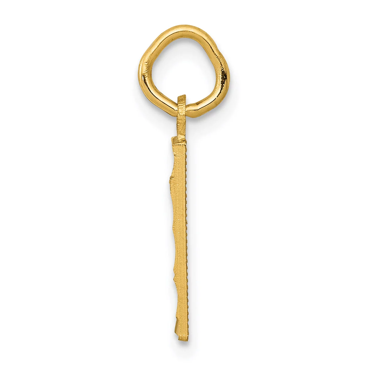 Carat in Karats 10K Yellow Gold Casted Small Diamond-Cut Number 1 Pendant Charm (20mm x 4mm) With 14K Yellow Gold Lightweight Rope Chain Necklace 20''