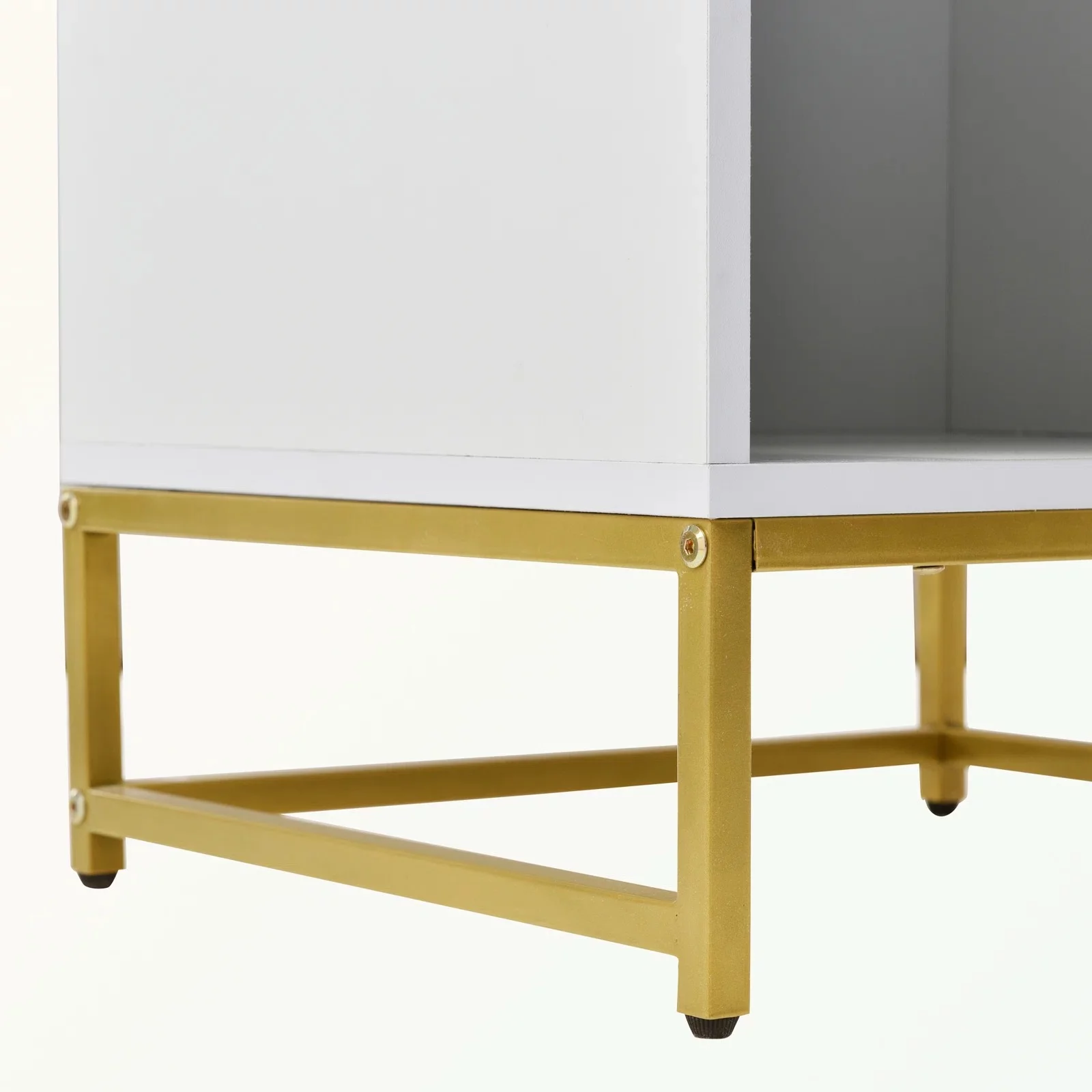 Semiocthome Modern Nightstand with Charging Station,with 1 Drawer,White Finish,Adult