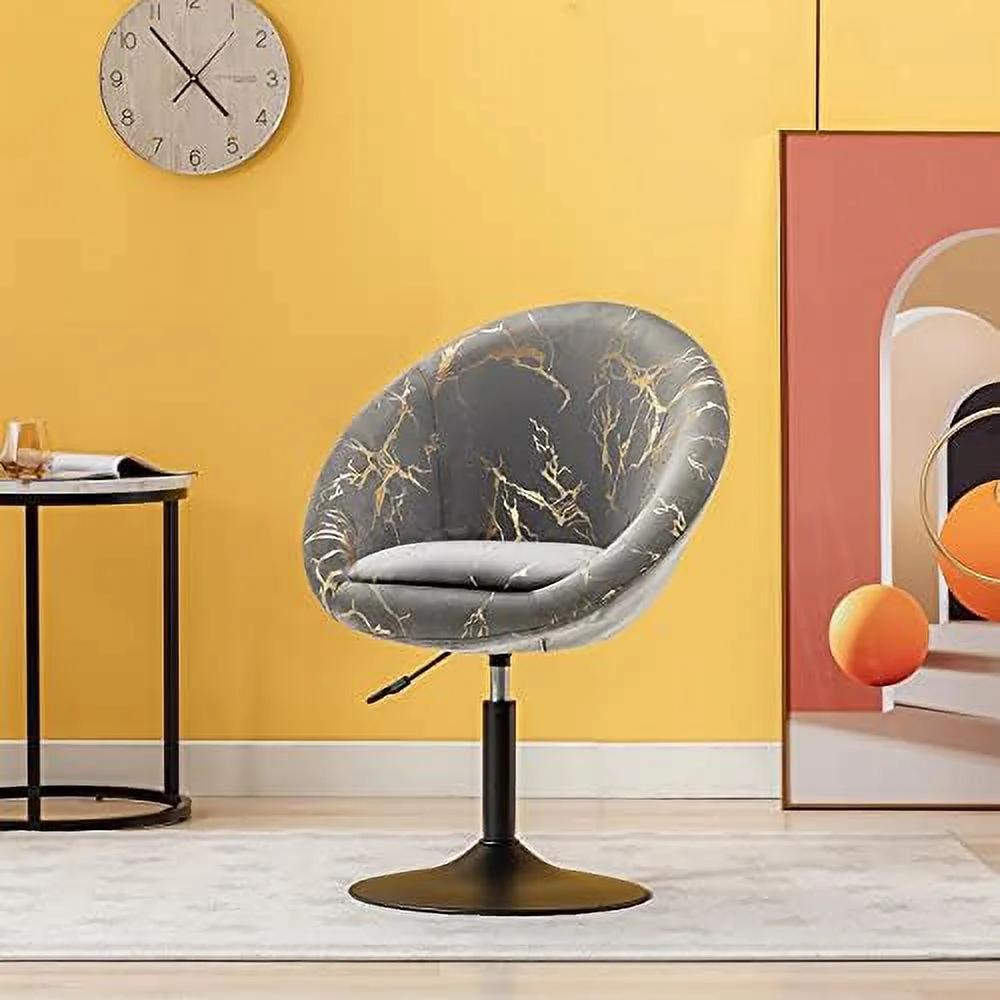 ZFGSUIJN Duhome Modern Accent Chair  Swivel Vanity Chair  Chair with Bronzing Fabric Salon Chair Height Adjustable Living Room Chair Upholstered Desk Chair for Lounge Pub  Grey