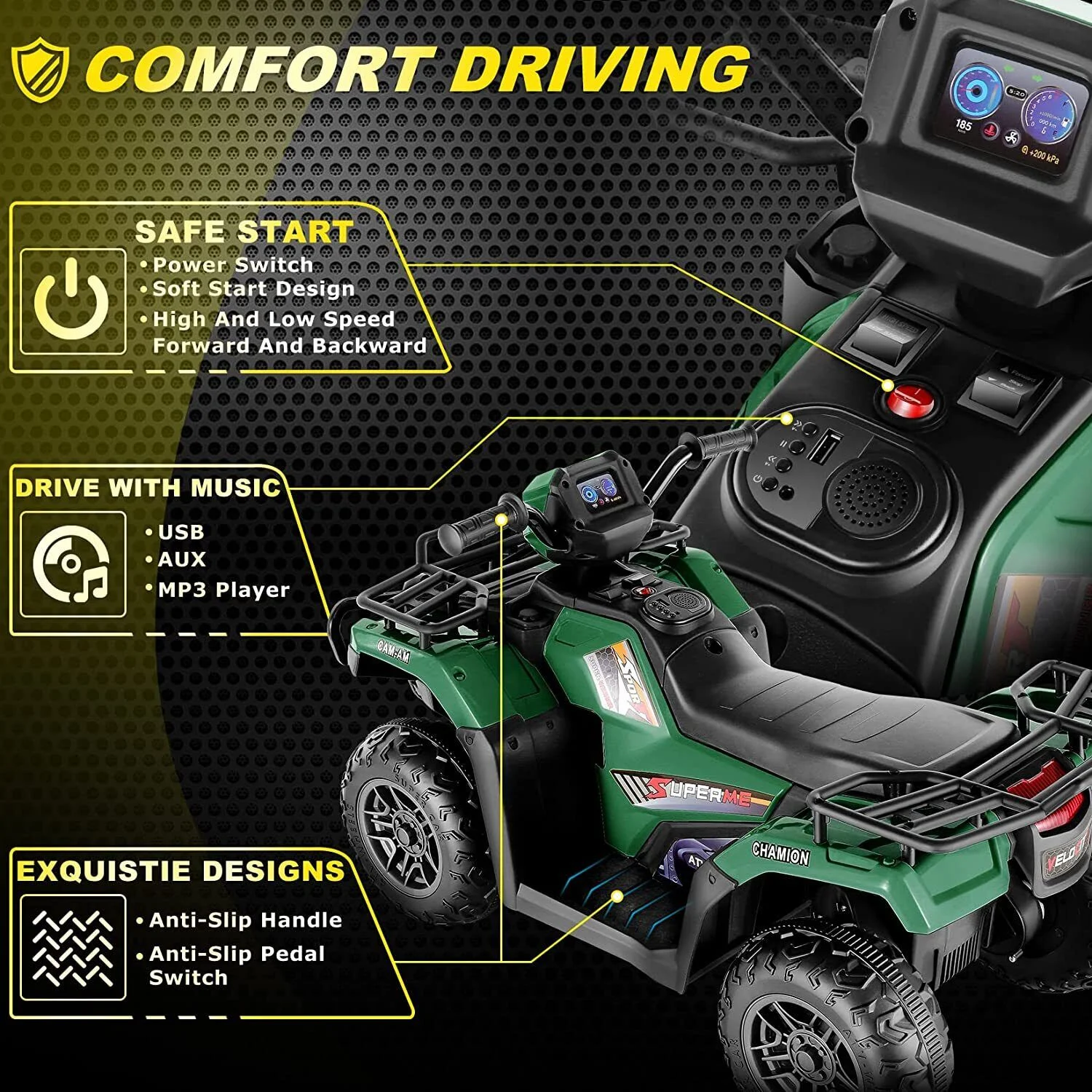 Premium 24V/12V Kids Electric Jeep Truck with Remote Control and 3 Speeds - 400W Power!