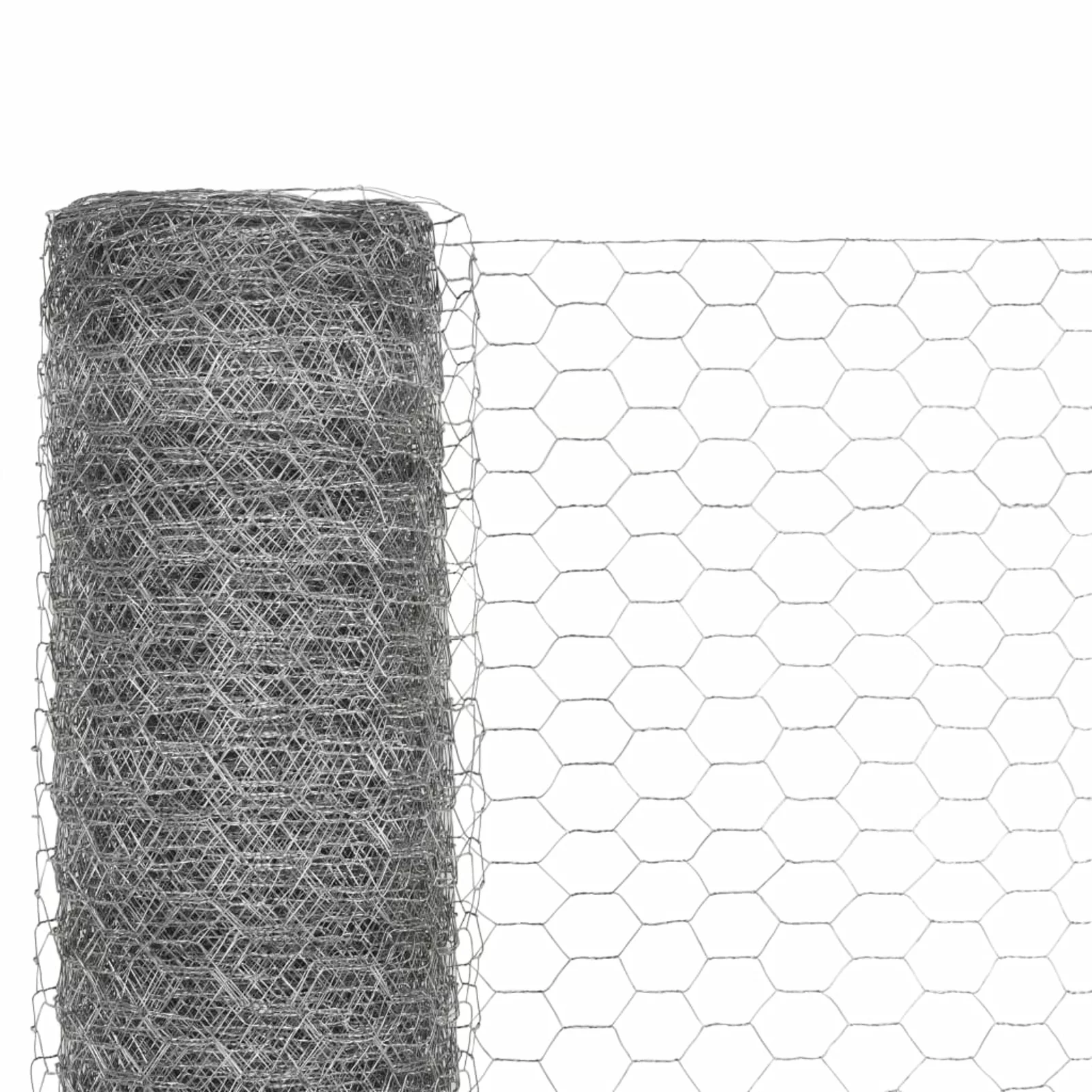 Dcenta Chicken Wire Fence Galvanized Steel 82'x3.9' Silver