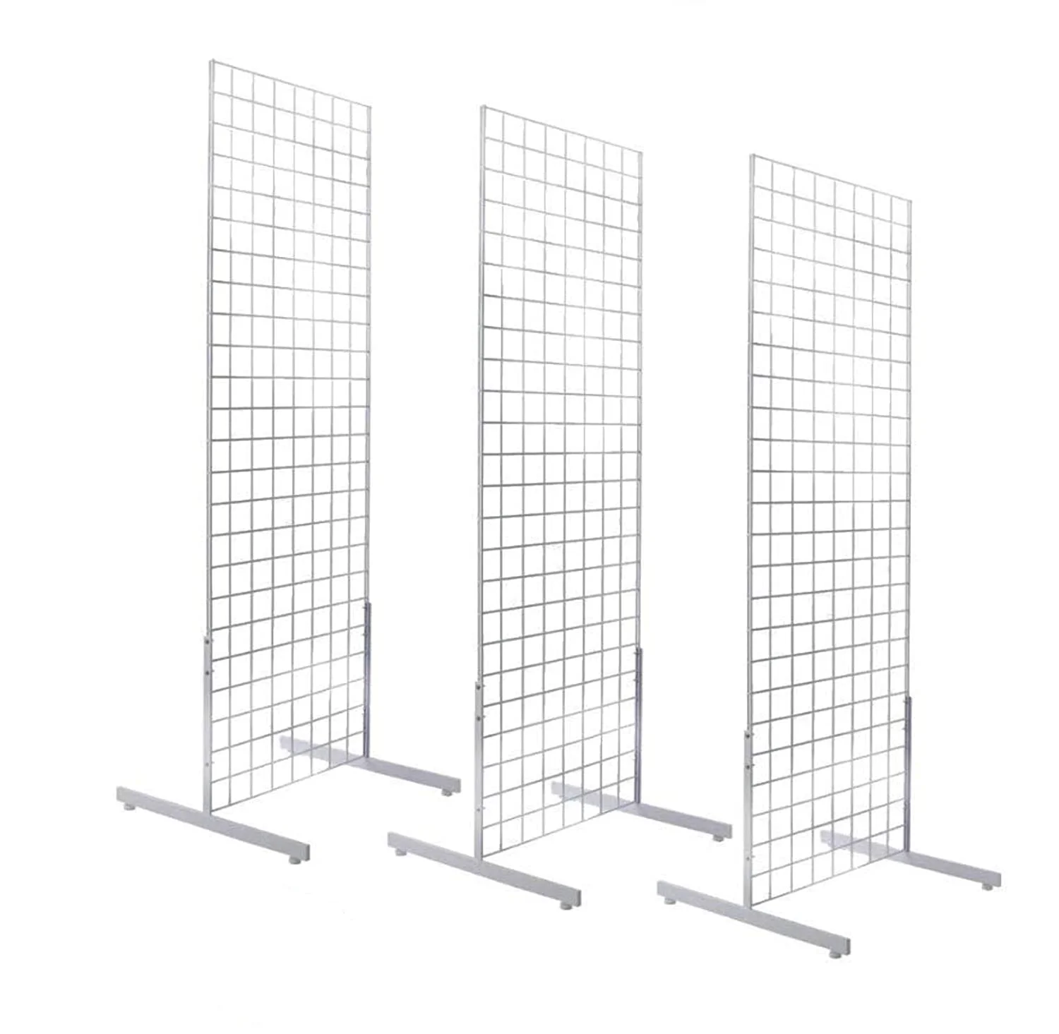 X 6' Gridwall Panel Tower With T-Base Floorstanding Display Kit, 3-Pack White …