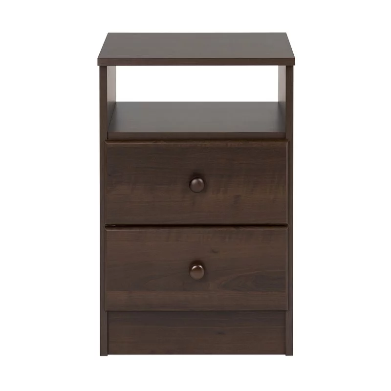 Home Square 3-Piece Set with 2 Nightstands and 4-Drawer Chest in Espresso