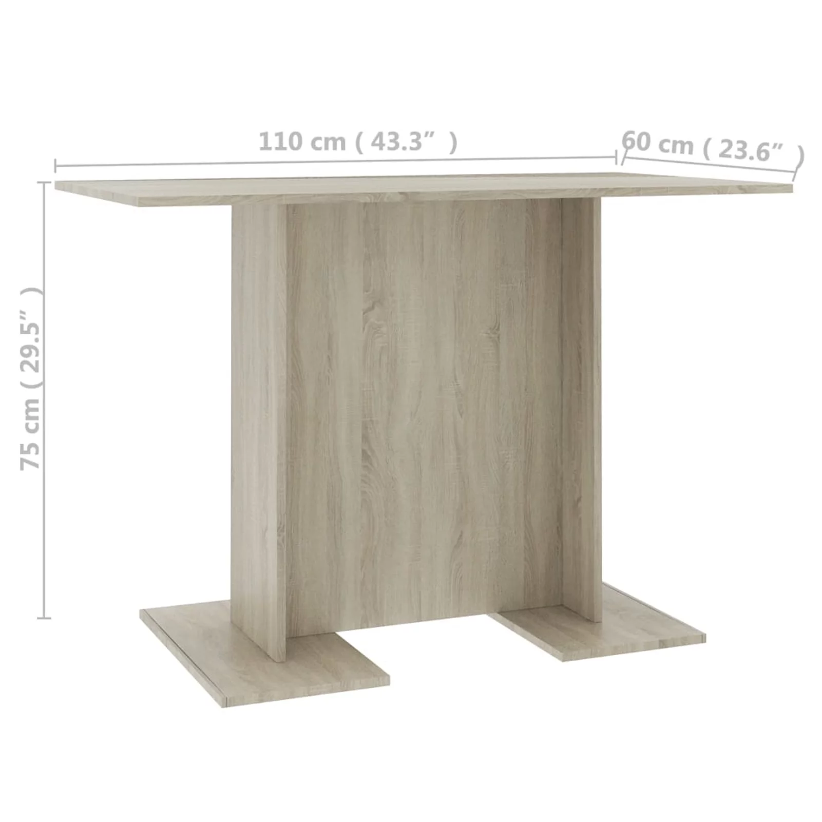 moobody Dining Table Sonoma Oak 43.3