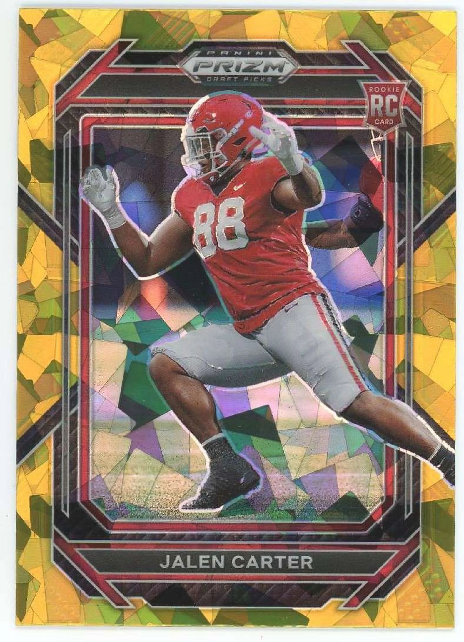 NFL 2023 Panini Prizm Draft Picks Gold Ice Prizm Jalen Carter #163 (Rookie)