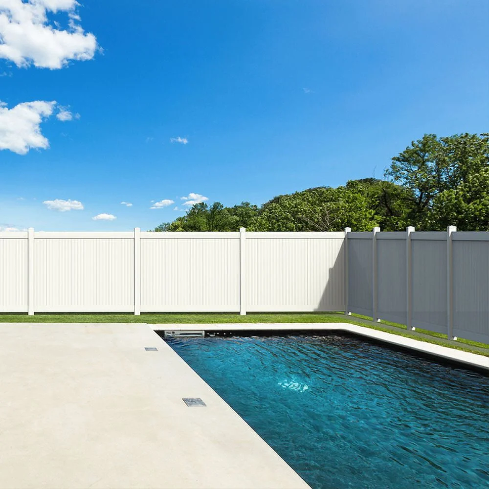 Buumin 2 pcs x Privacy Fence Panels 6ft.H x 6ft.W White Vinyl Fence set of 2 Pcs