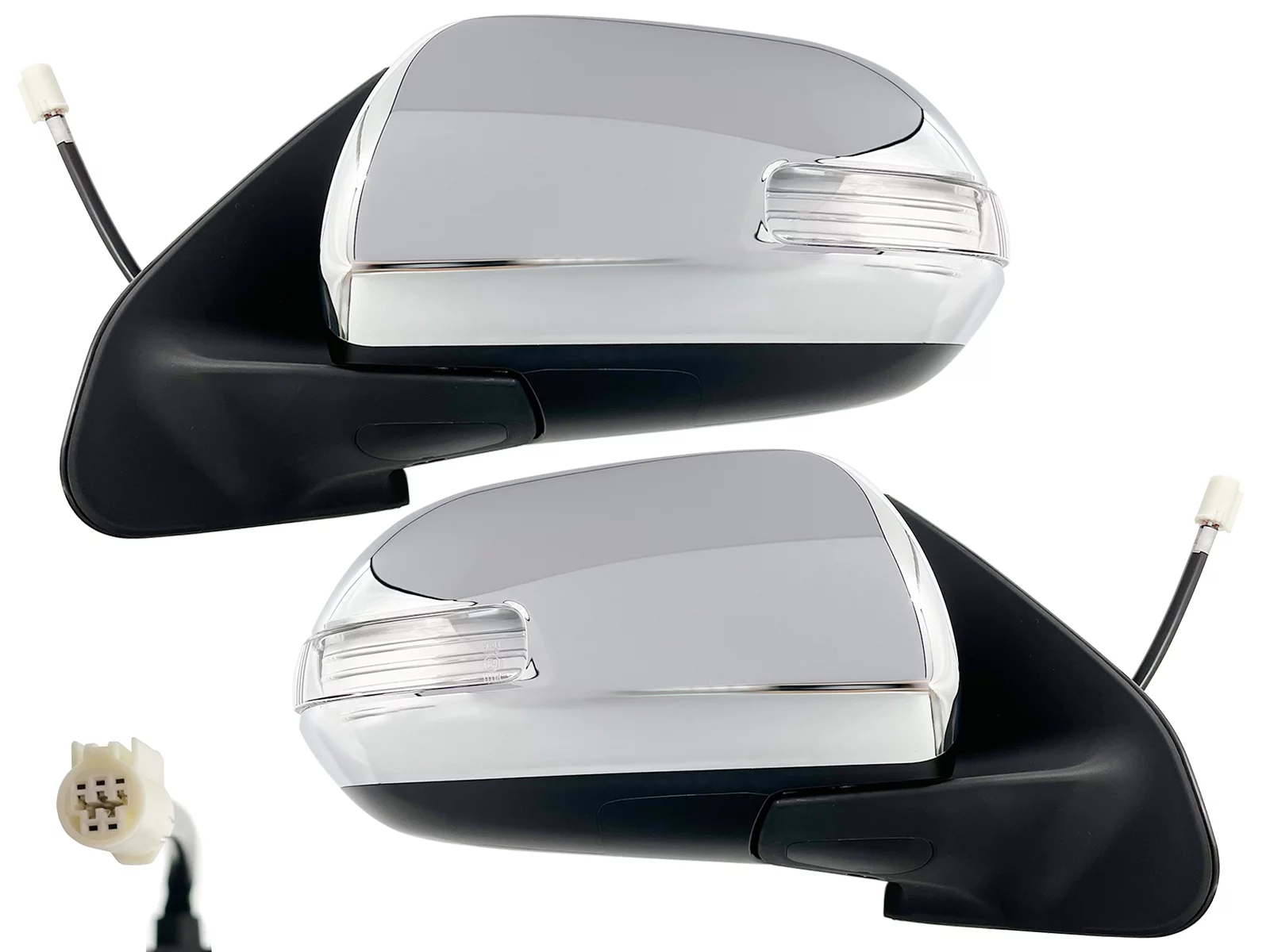 APA Replacement for Exterior Rear View Mirror 2012 - 2015 TACOMA Power Non-Heated with Signal Light Chrome Cap Pair Passenger and Driver Sides