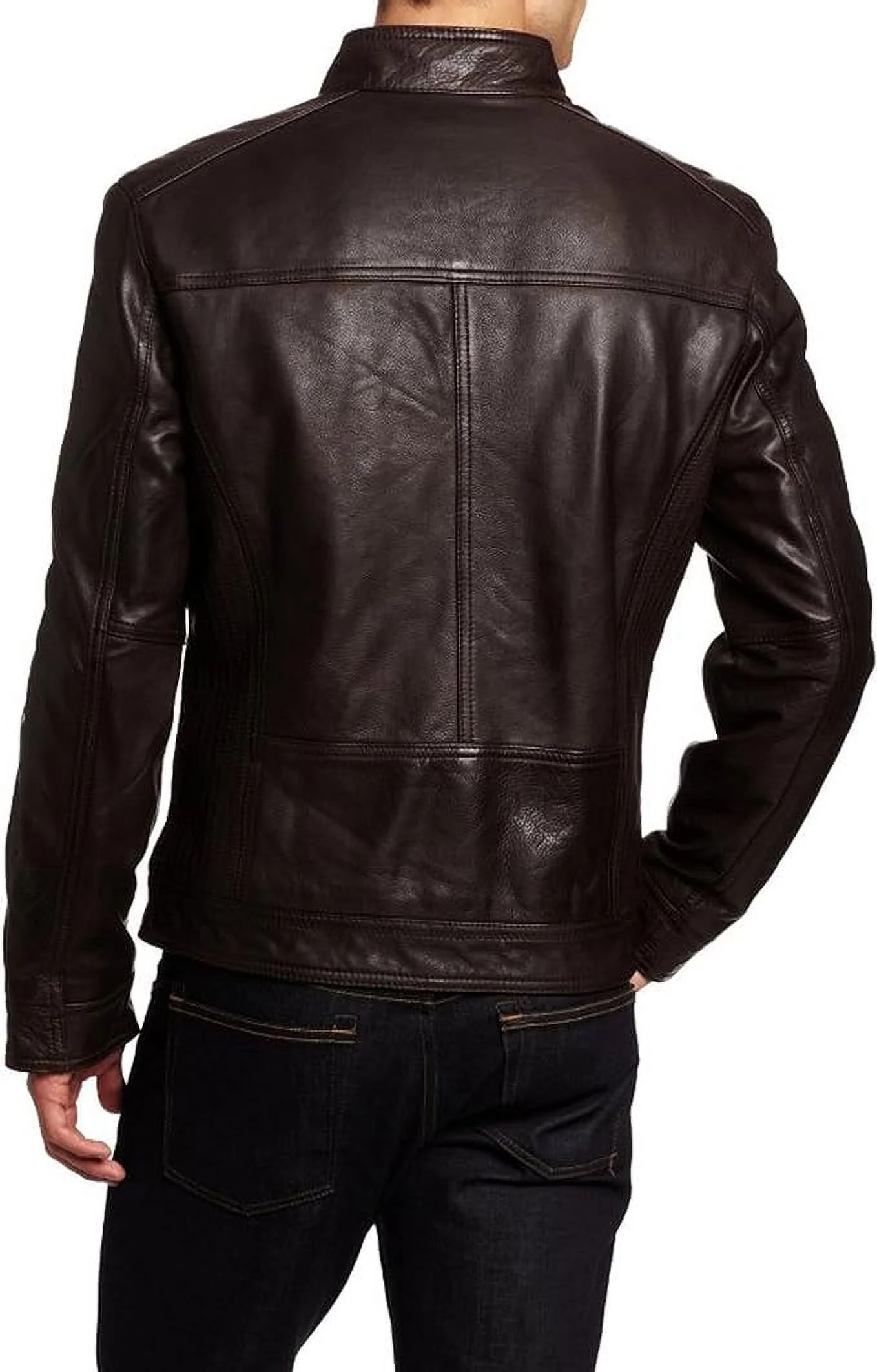 New Genuine Lambskin Leather Designer Jacket Motorcycle Biker Men's S M L XL A249