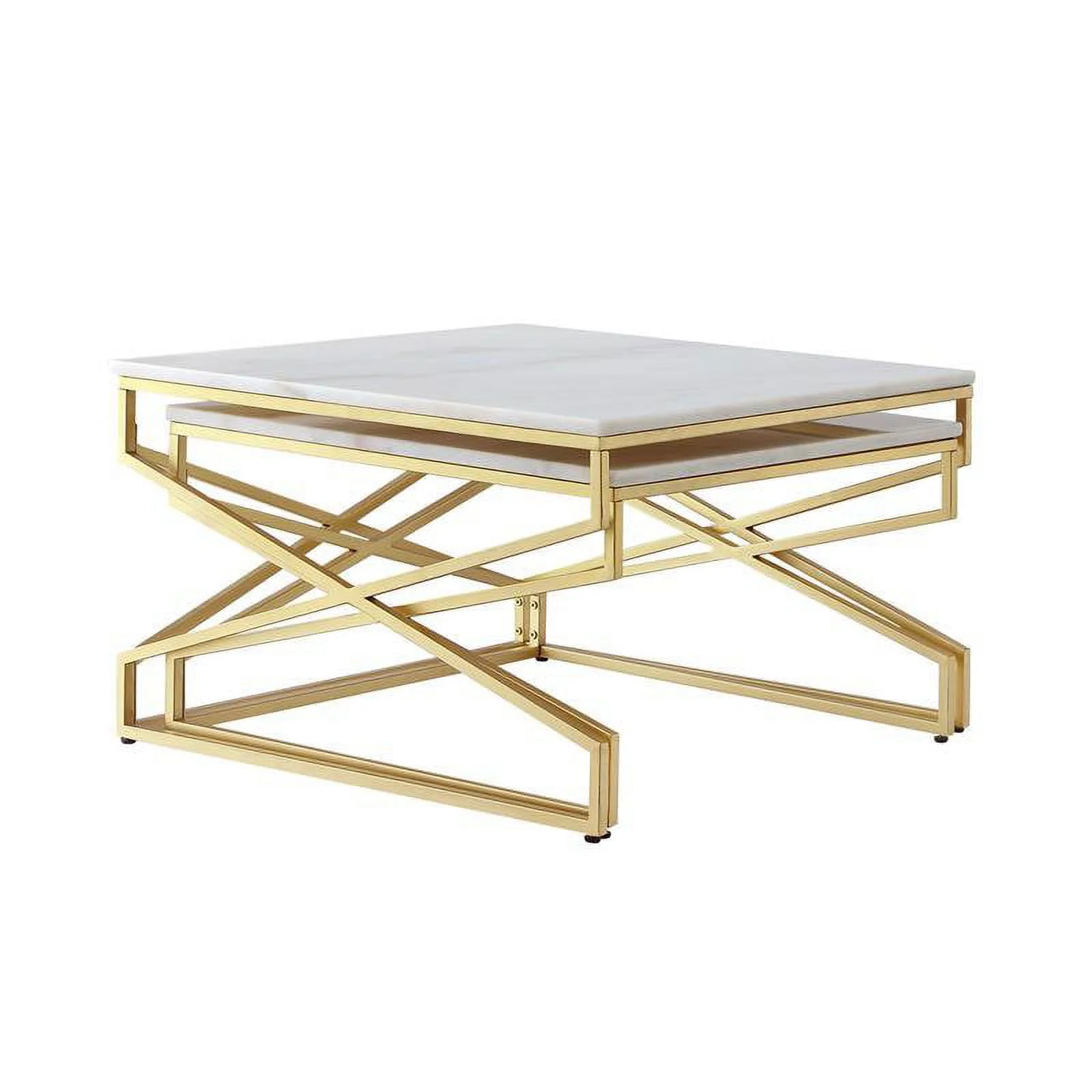 Posh Living CT132-24WG-UE Navarro Coffee Table, Gold