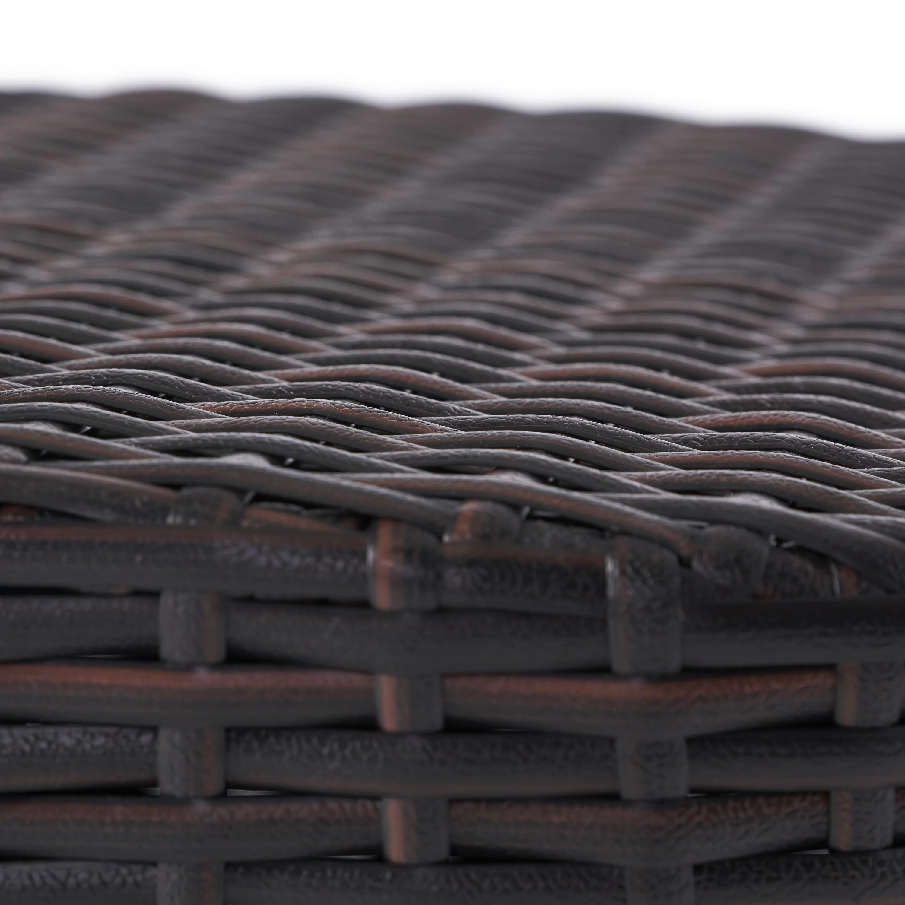 Mogul Round Wicker Barrel Side Table, Multibrown