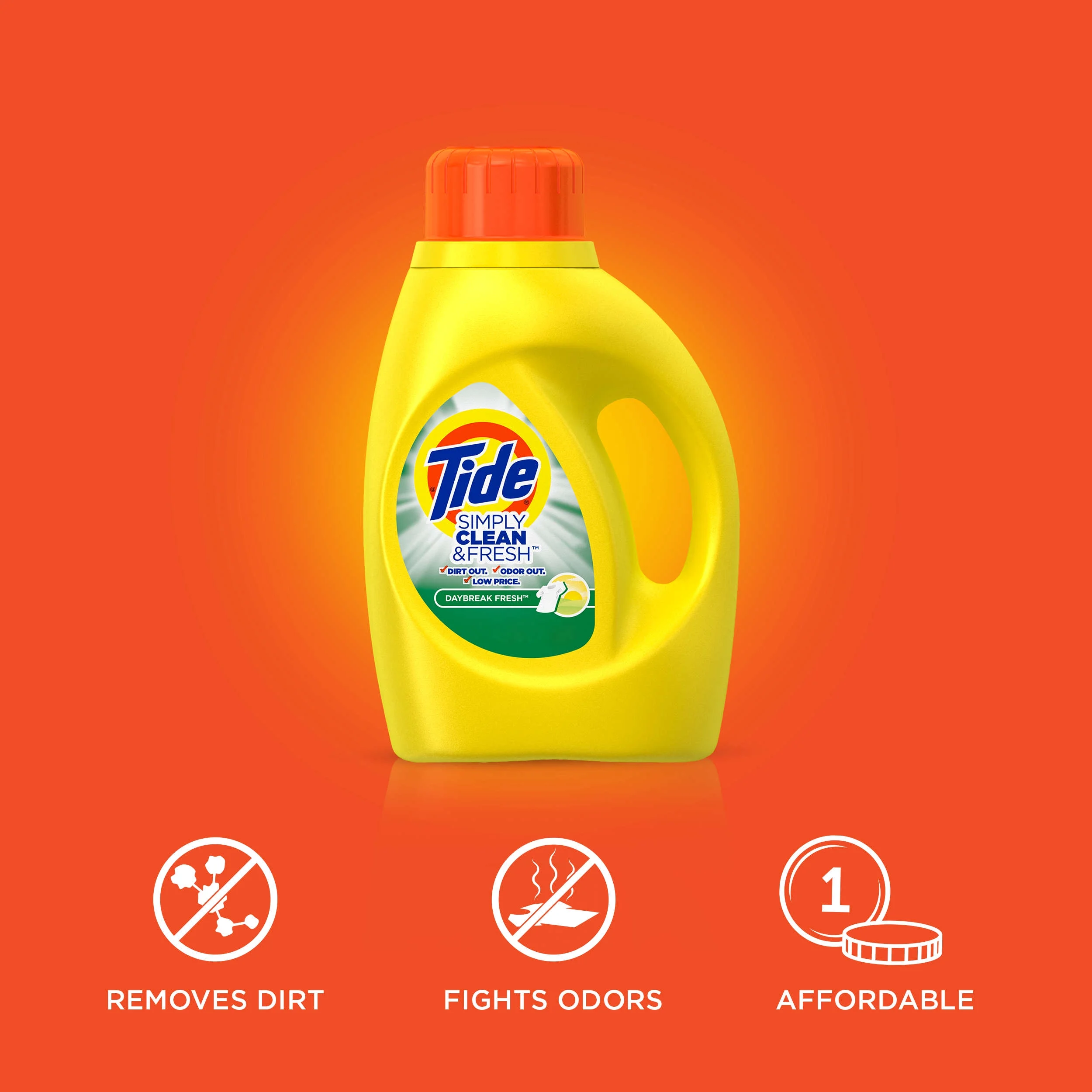 Tide Simply Clean & Fresh Liquid Laundry Detergent, Daybreak Fresh, 25 Loads 40 fl oz