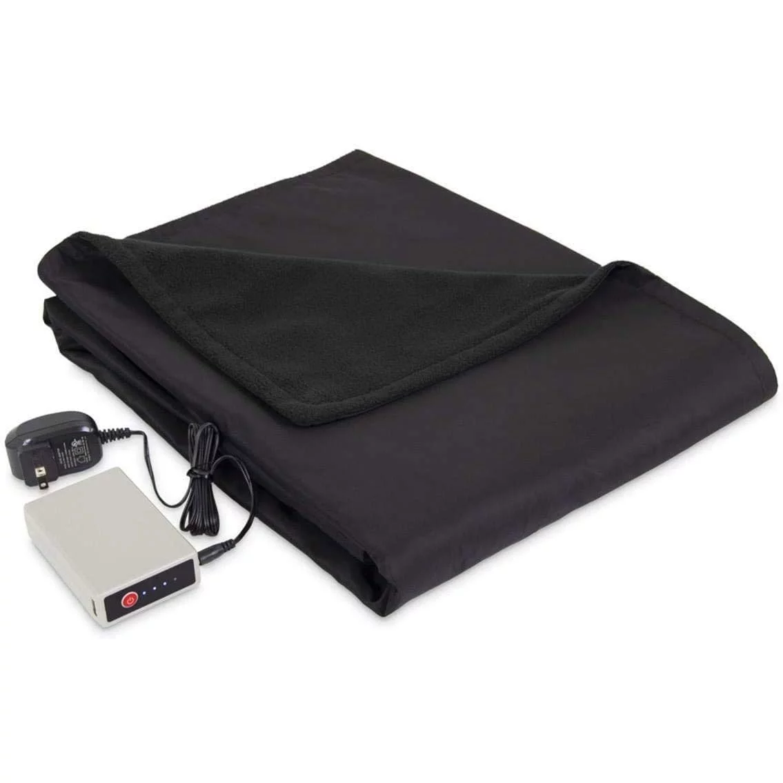 Serta MicroFleece Battery Electric Heated Warming Throw Blanket Navy Blue