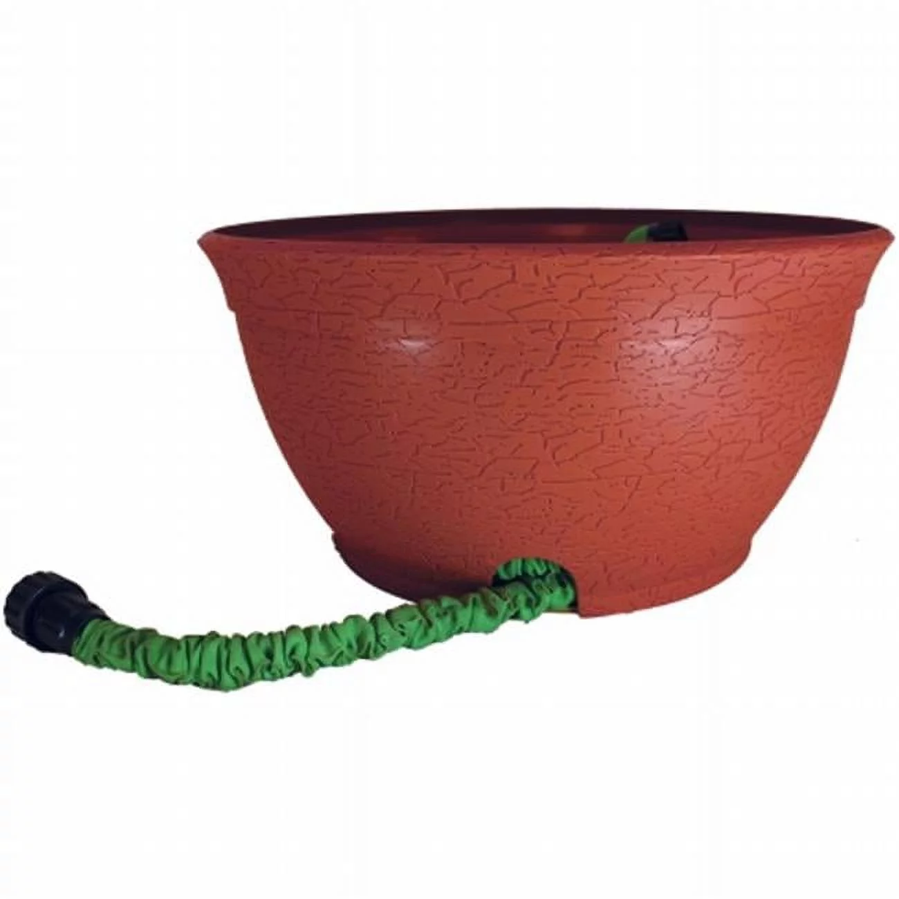 Hose Hider Distressed Pot for Expandable Hose, Terra Cotta