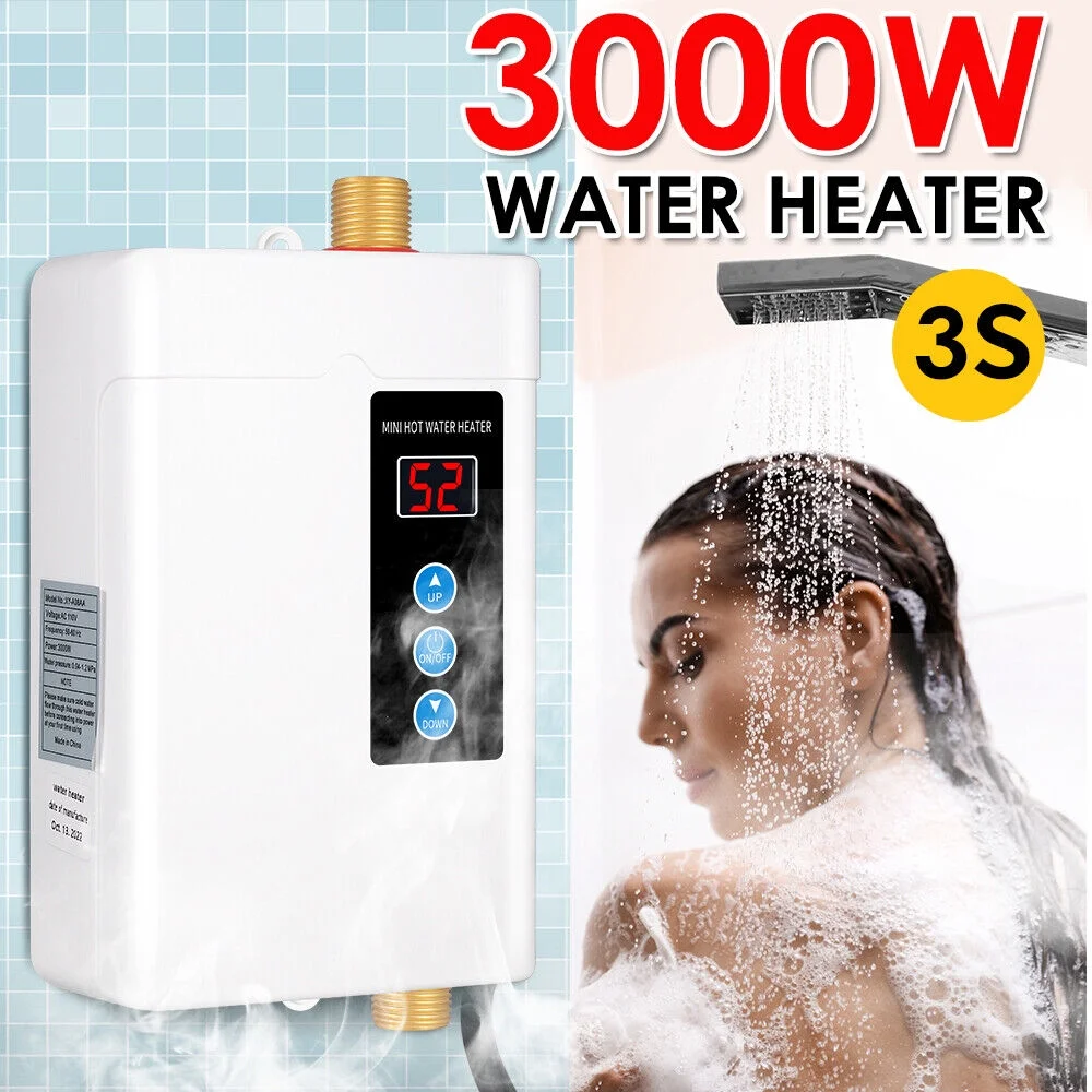 Instant Heat Waterproof Body One Key Operation 110V Touch-Screen Buttons Tankless Water Heater