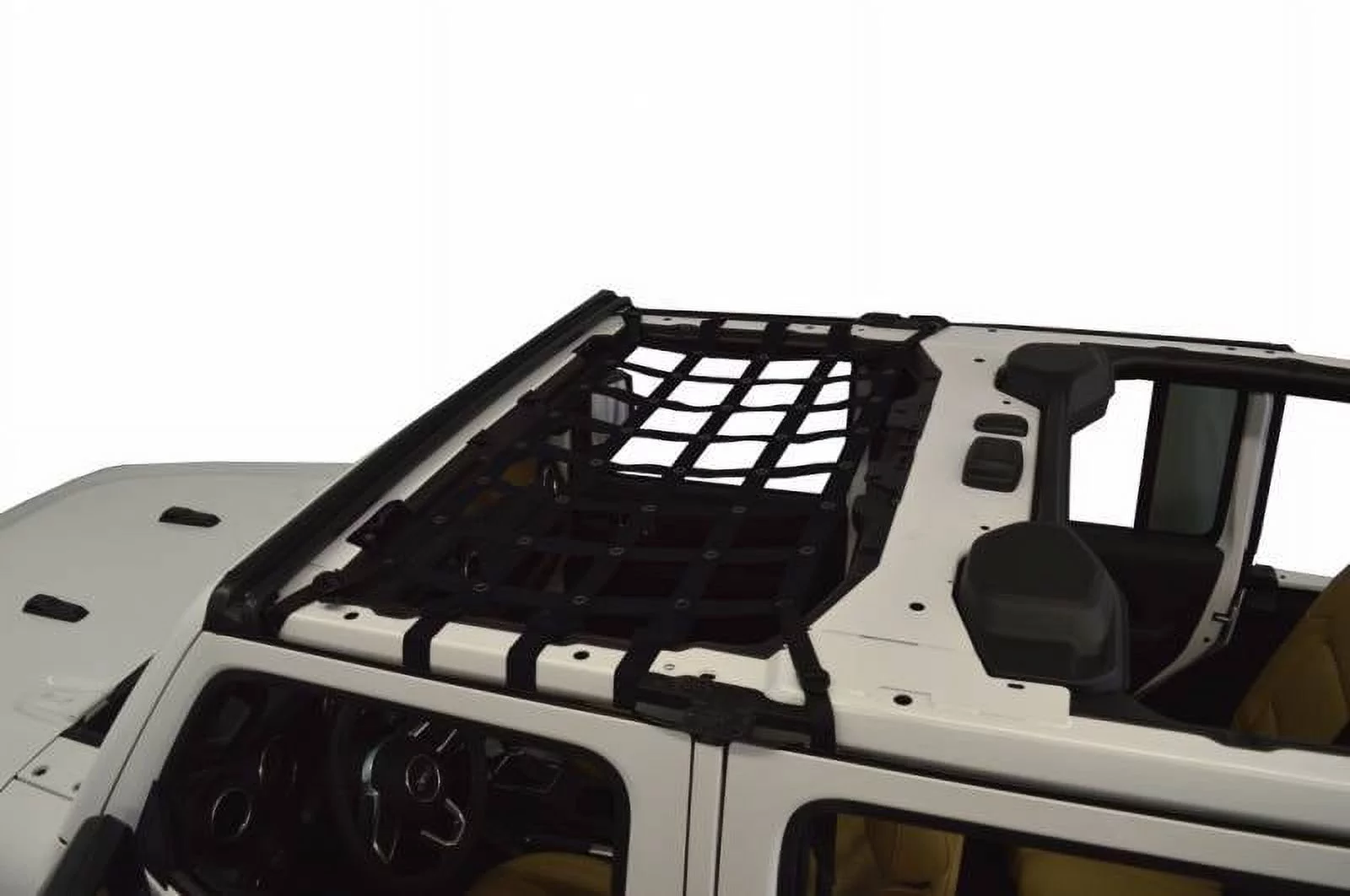 Dirtydog 2018 Fits Jeep Wrangler JLU 4 door Front Seat Netting Black JL4N18F1BK