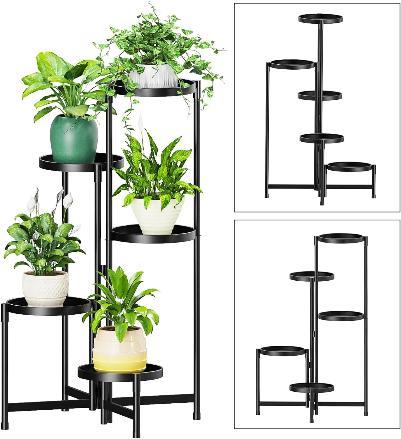 Metal Plant Stand Indoor, 5-Tier Plant Stands Indoor Clearance, Tiered Plant Stand Multiple Plants Flower Pot Holder For Living Room Patio Garden Balcony