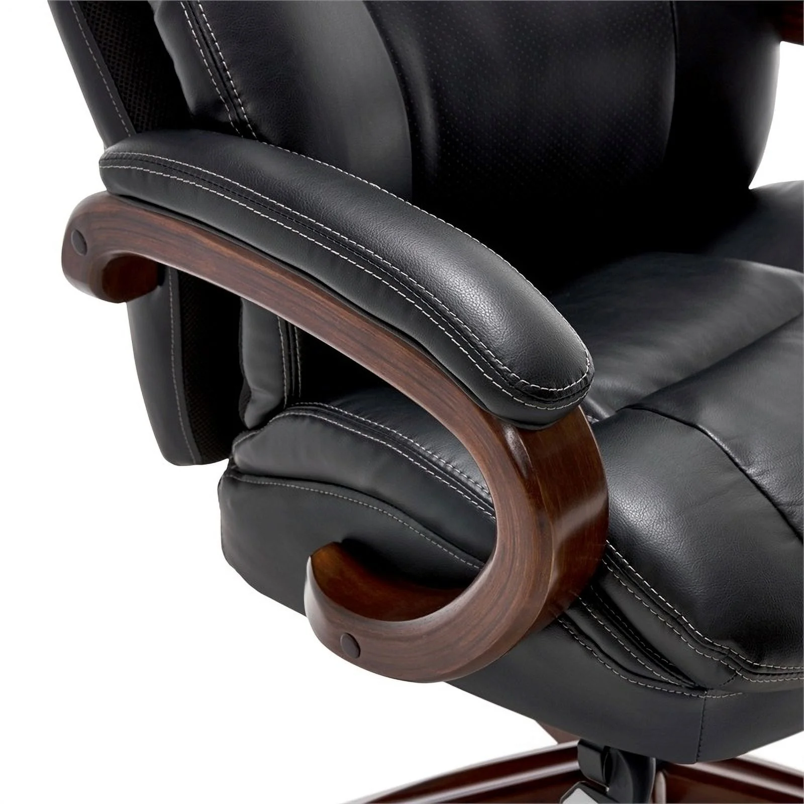 Scranton & Co Upholstered Modern Faux Leather Executive Office Chair in Black