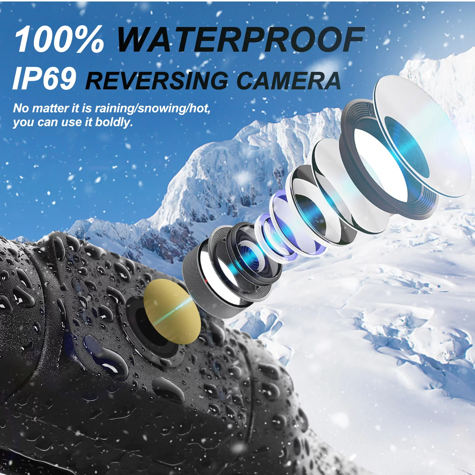 HD UrbanX UX100 Backup Camera Rear View License Plate Reverse Camera for Toyota Solara 150° Angle, Clear Night Vision And Waterproof. Supports Any Pickup, Truck, Car & SUV.