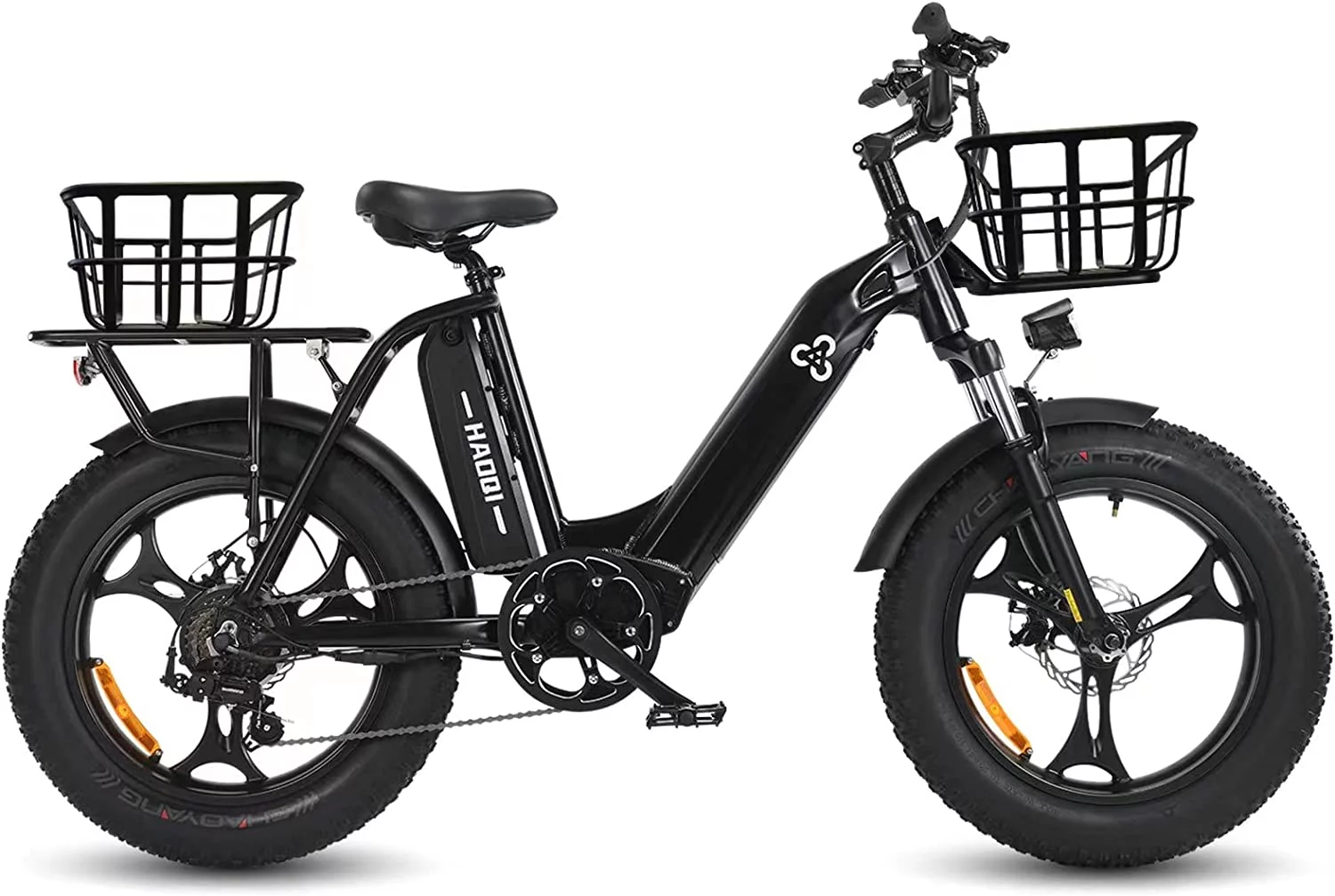 HAOQI Antelope Black Electric Bike for Adults 48V 25AH Removable Dual Lithium Battery, 500W BAFANG Motor, 20