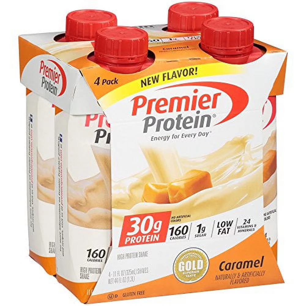 2 Set Premier Protein 30g Protein Shakes, Caramel, 11 Fluid Ounces, 4 Count