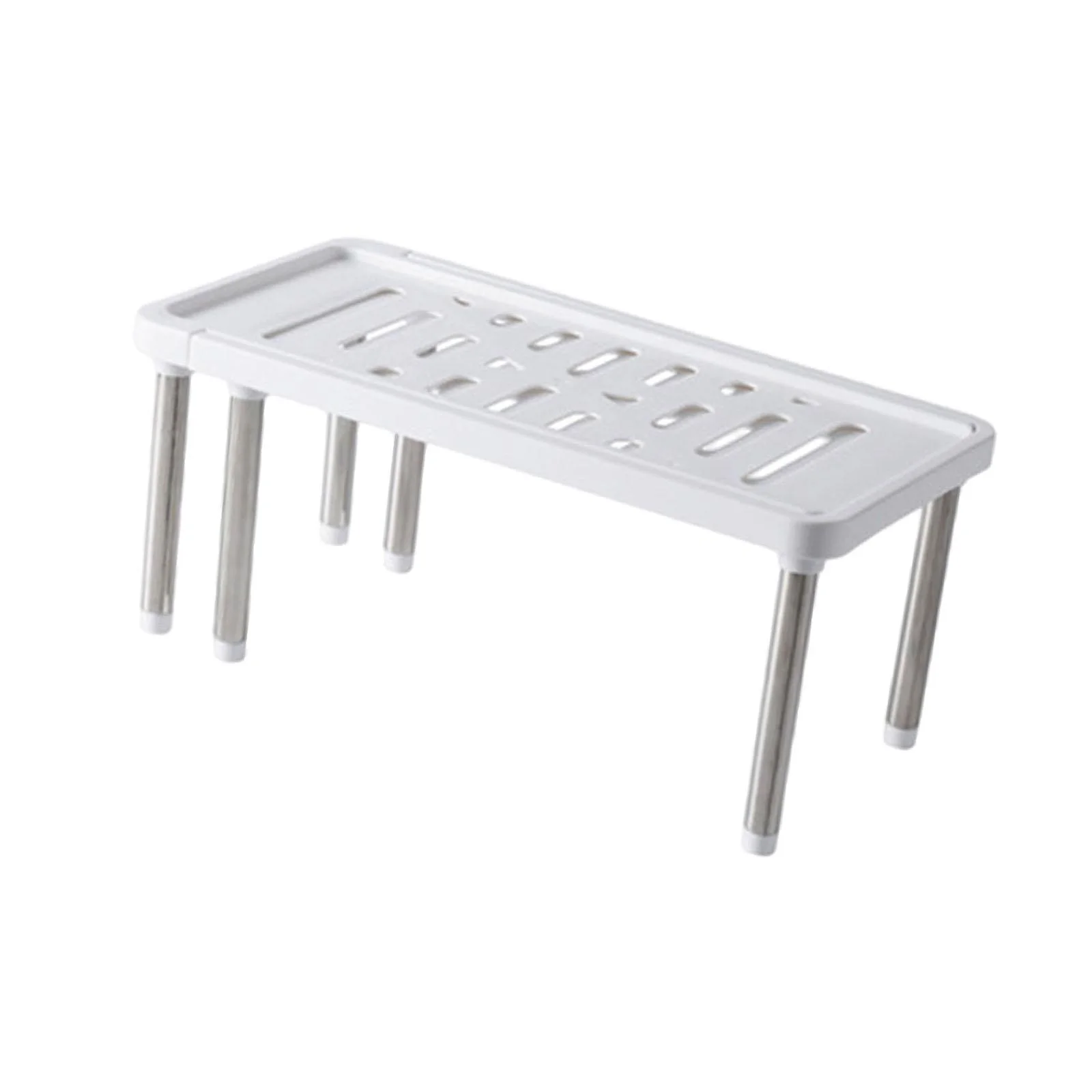 TISHITA Expandable Cabinet Organizer Shelf Freestanding Kitchen Cabinet Shelf Stable Kitchen Cupboard Organizer for Pantry Countertop White