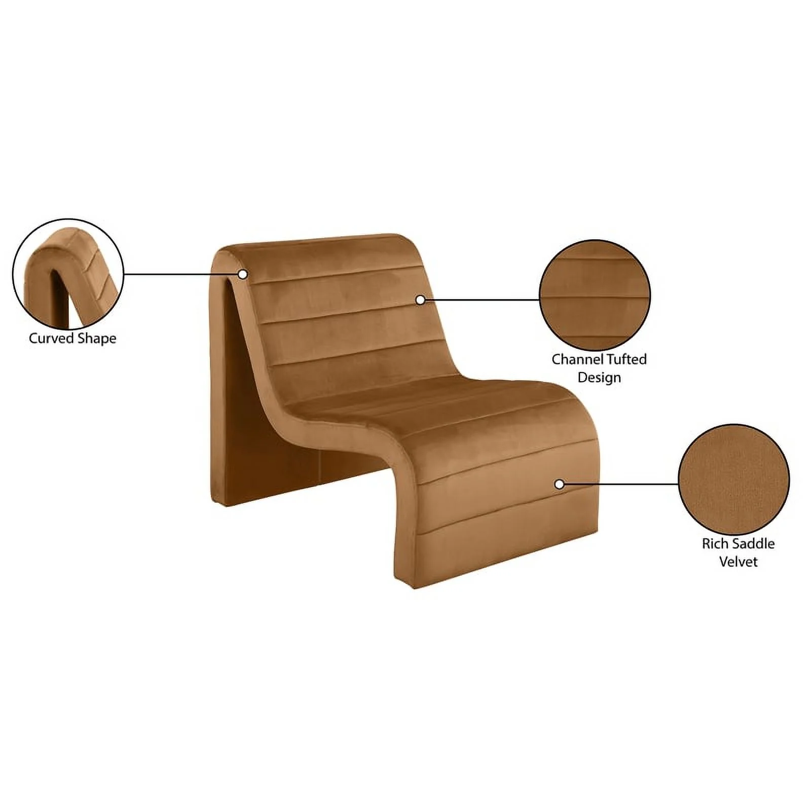 Meridian Furniture Ivy Saddle Velvet Accent Chair