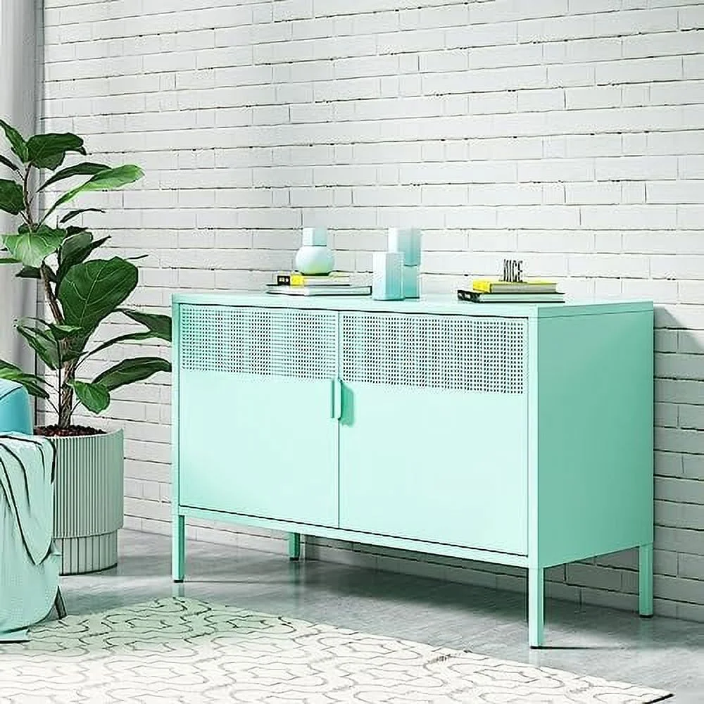 TJUNBOLIFE Orange Metal Cabinet Metal Locker  Cabinet with Doors and Shelves 3-Tier Office Cabinet Metal  Cabinet Sideboard Liquor Cabinet for Home Office Kitchen Coffee