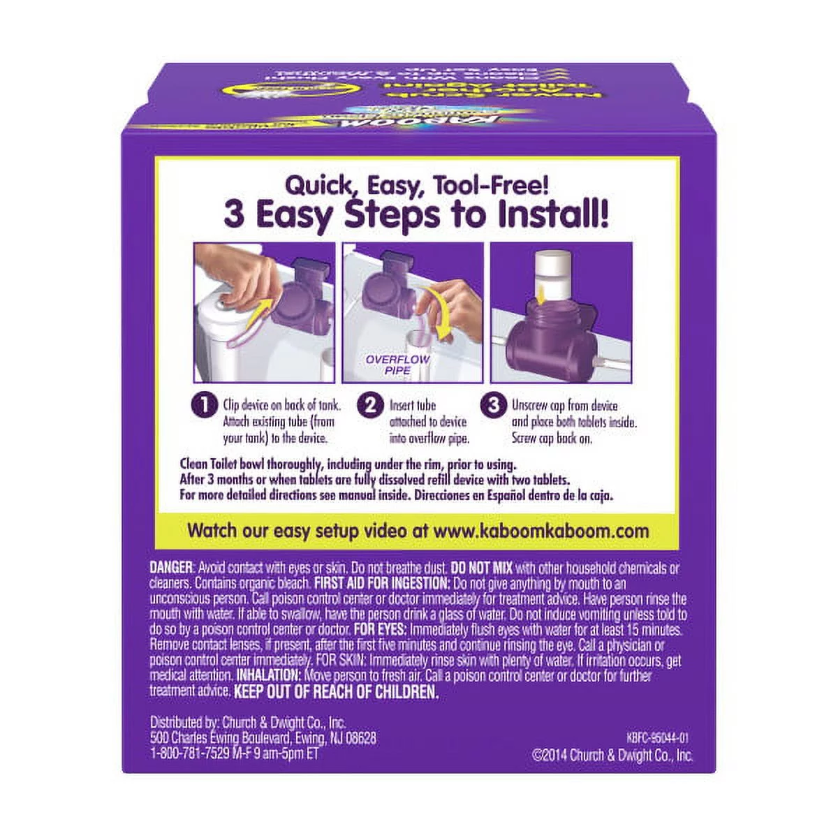 Kaboom Scrub Free Clean Scent Toilet Bowl Cleaner 1.38 oz. Tablet, 2PK