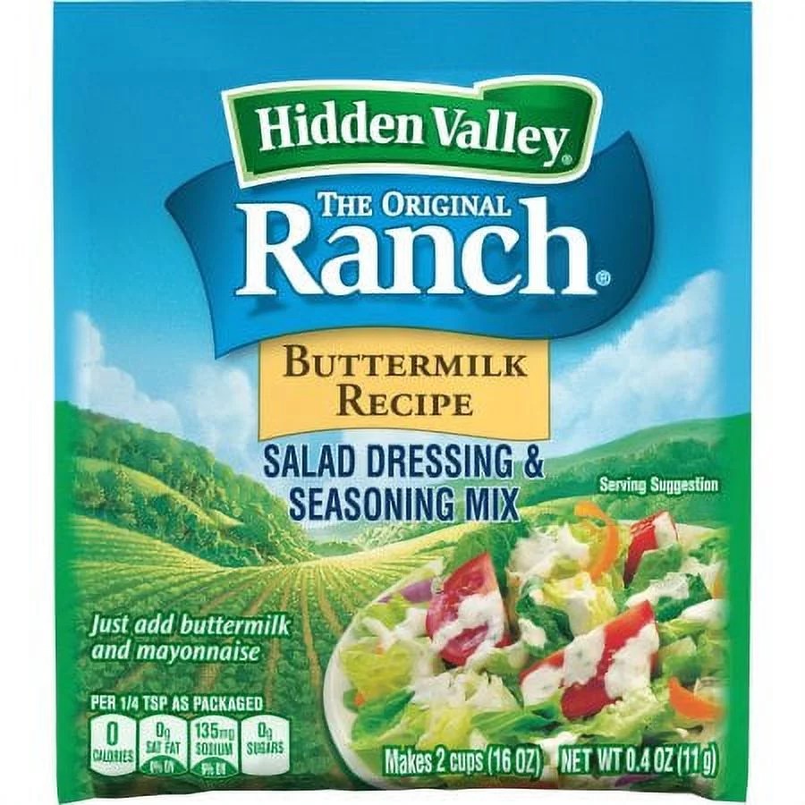 Hidden Valley Buttermilk Ranch Salad Dressing & Seasoning Mix, Gluten Free - 1 Packet (Pack of 12)