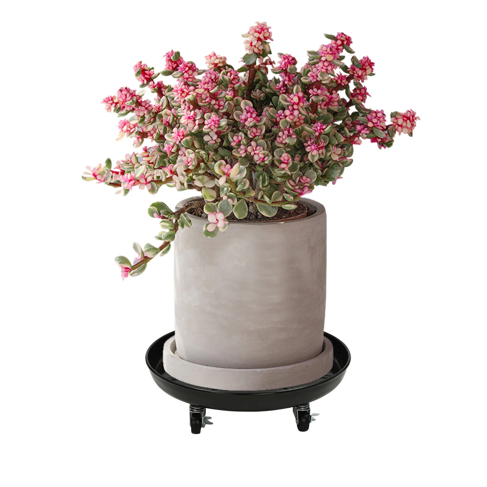 16 In Indoor and Outdoor Flowerpot Tray Planter Trolley W/ Lockable Wheels