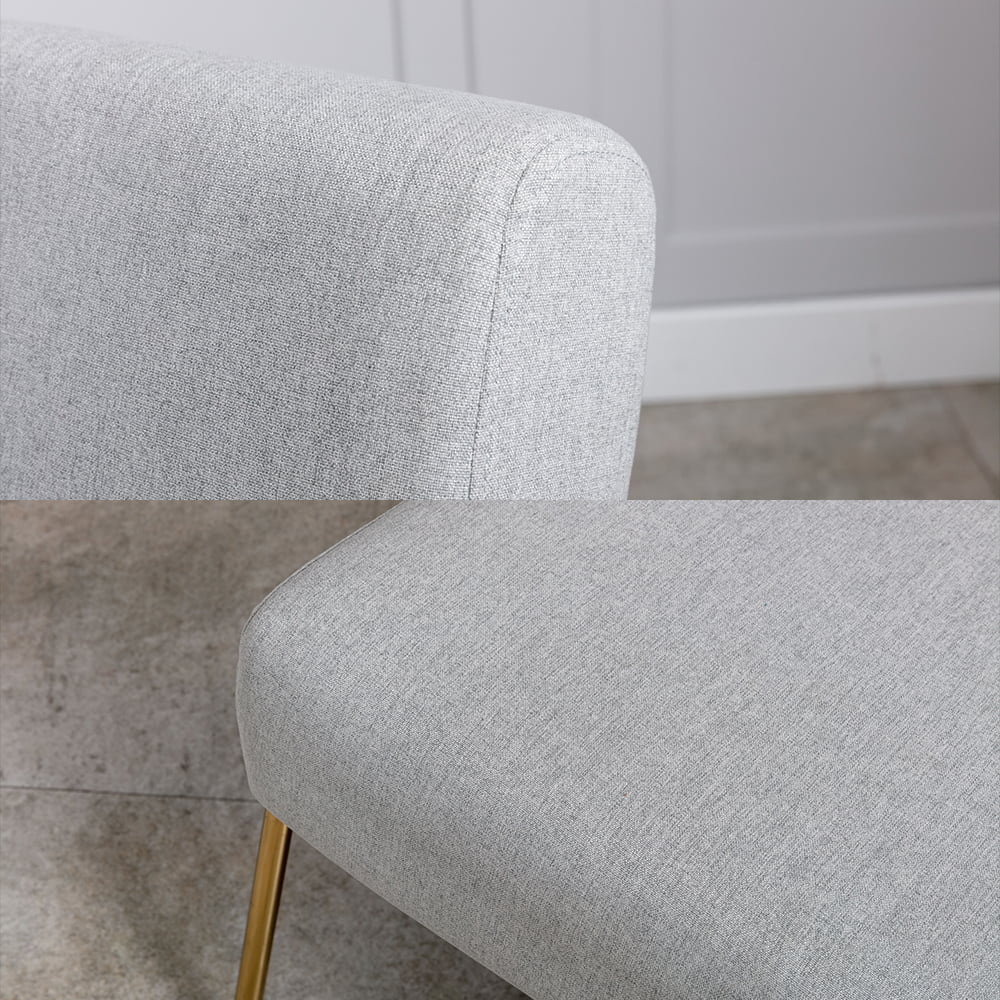 Hot selling metal frame slipper chair armless fashion high-end gray linen leisure chair