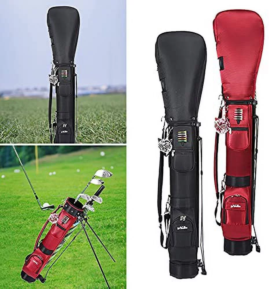 Fetcoi, Stand Golf Bag(Red) with Travel Shoulder Durable Large Capacity Golf Clubs Storage Organizer