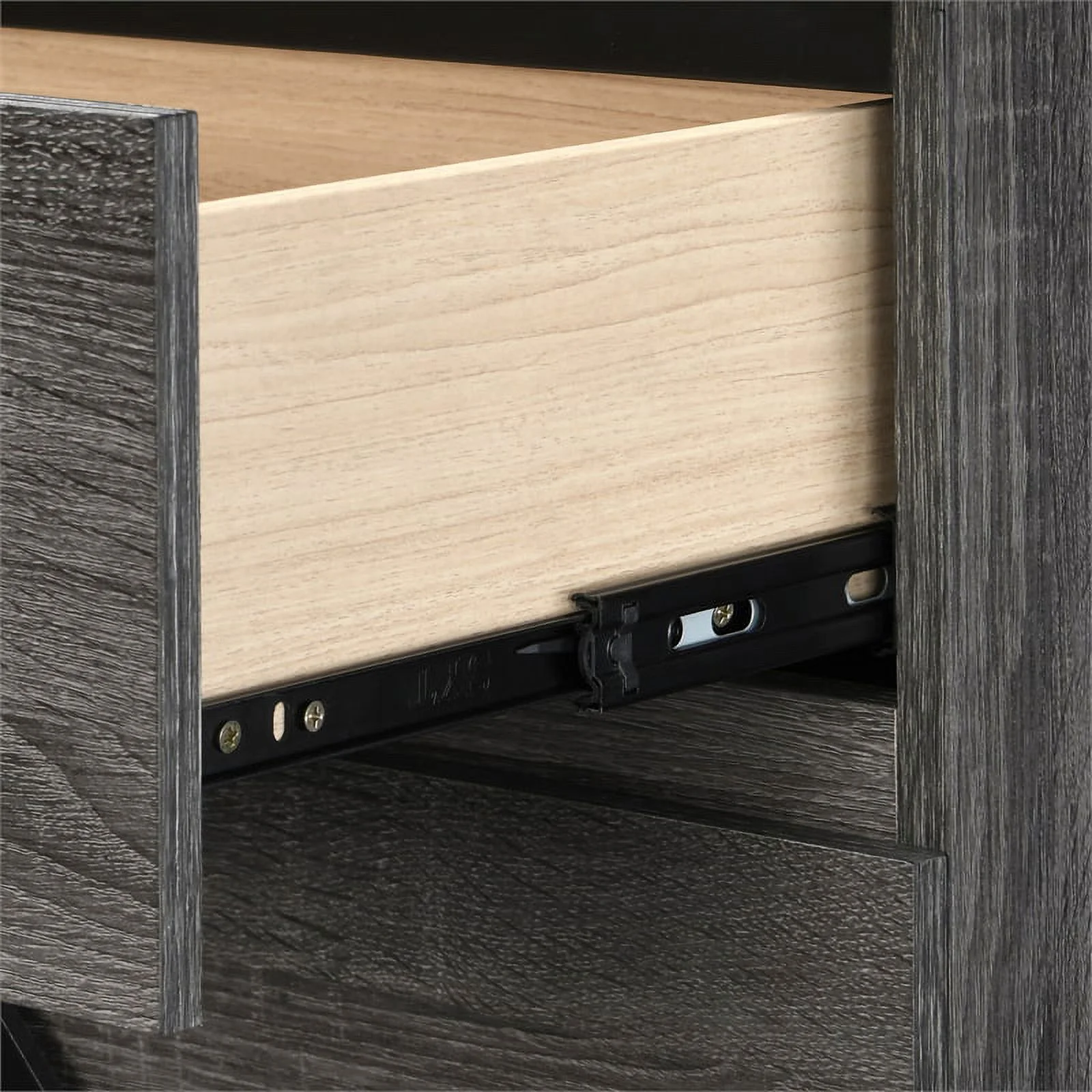 Home Square 2 Drawer Wood Nightstand in Gray Finish - Set of 2