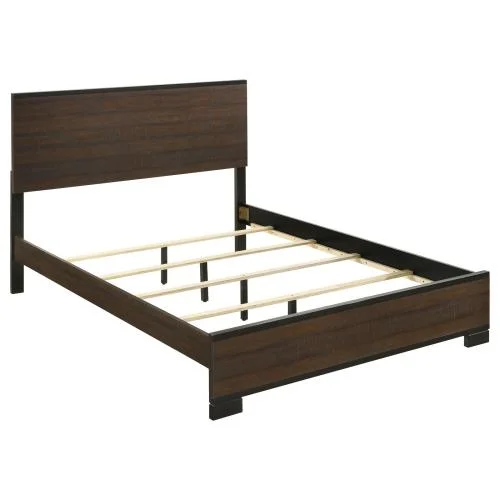 JHOOTUUO Rustic Tobacco Queen Panel Bed