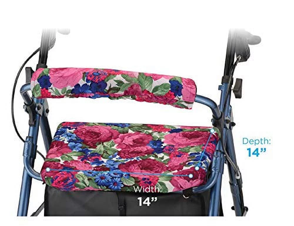 NOVA Medical Products NOVA Rollator Walker Seat & Backrest Covers, Removable and Washable, English Garden Design