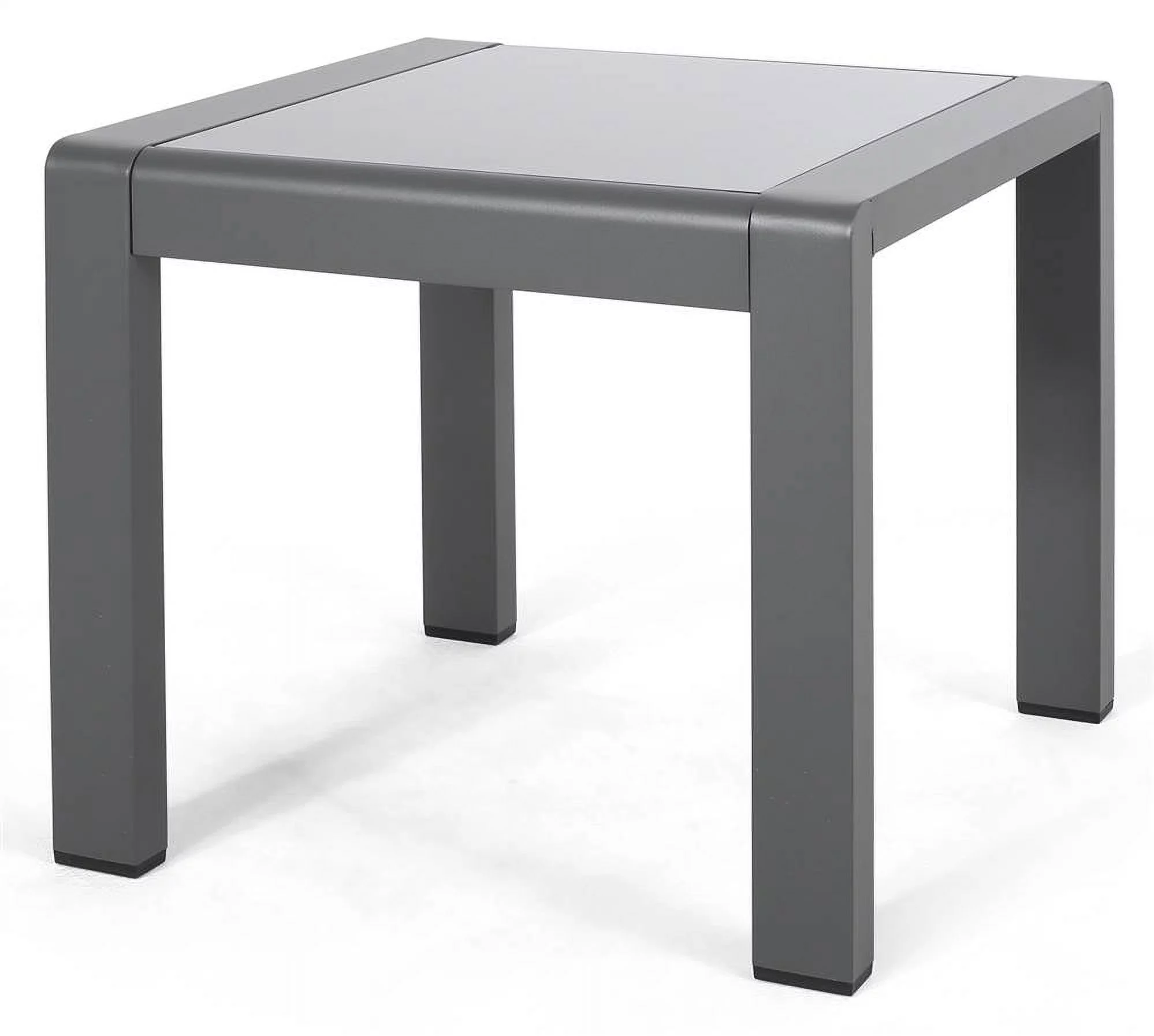 Christopher Knight Home Cape Coral Outdoor Aluminum and Tempered Glass Side Table by  Gray Finish, Matte Gray