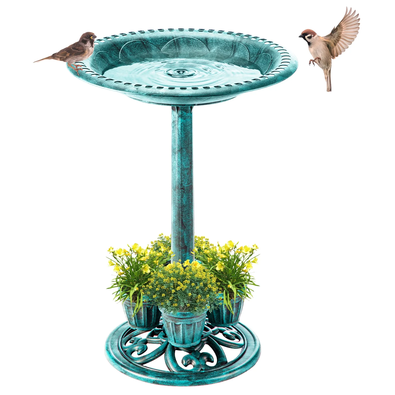 OBENSKY Birdbath w/4 Planters 28