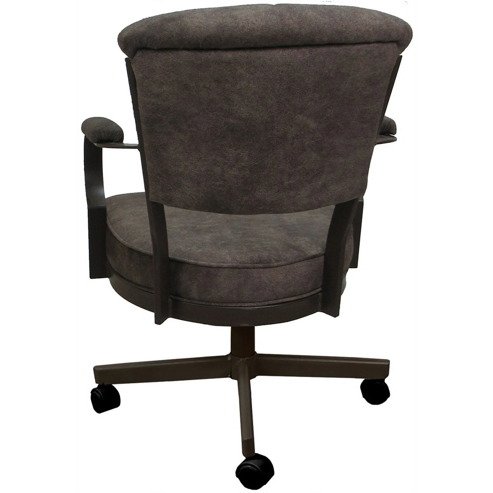 Miami Swivel Tilt Metal Caster Chair - Outlier Ash Brown Fabric - Brown Frame